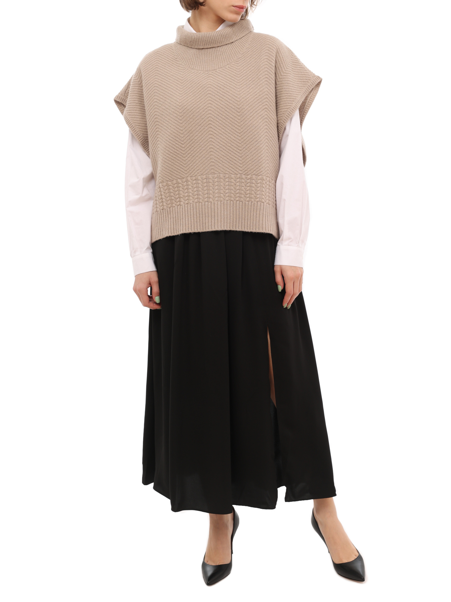 Юбка Armani Exchange 6LYN24 YN2HZ 1200 черная женская из струящейся ткани — купить в интернет-магазине Verdistore