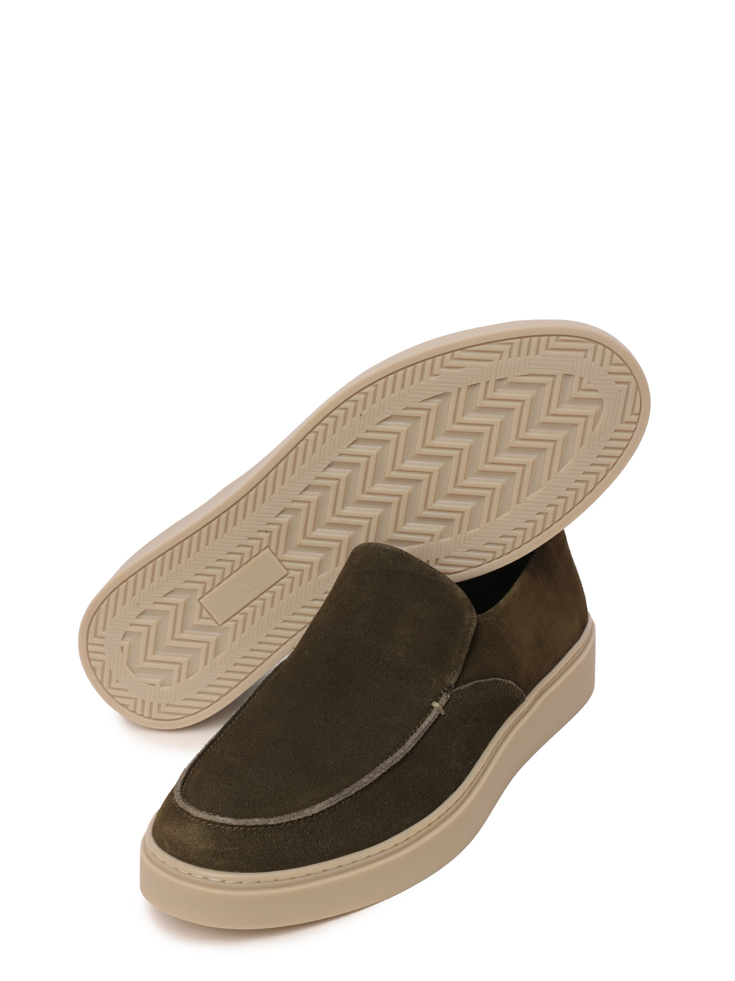 Лоферы замшевые на высокой светлой подошве — купить в интернет-магазине Verdistore