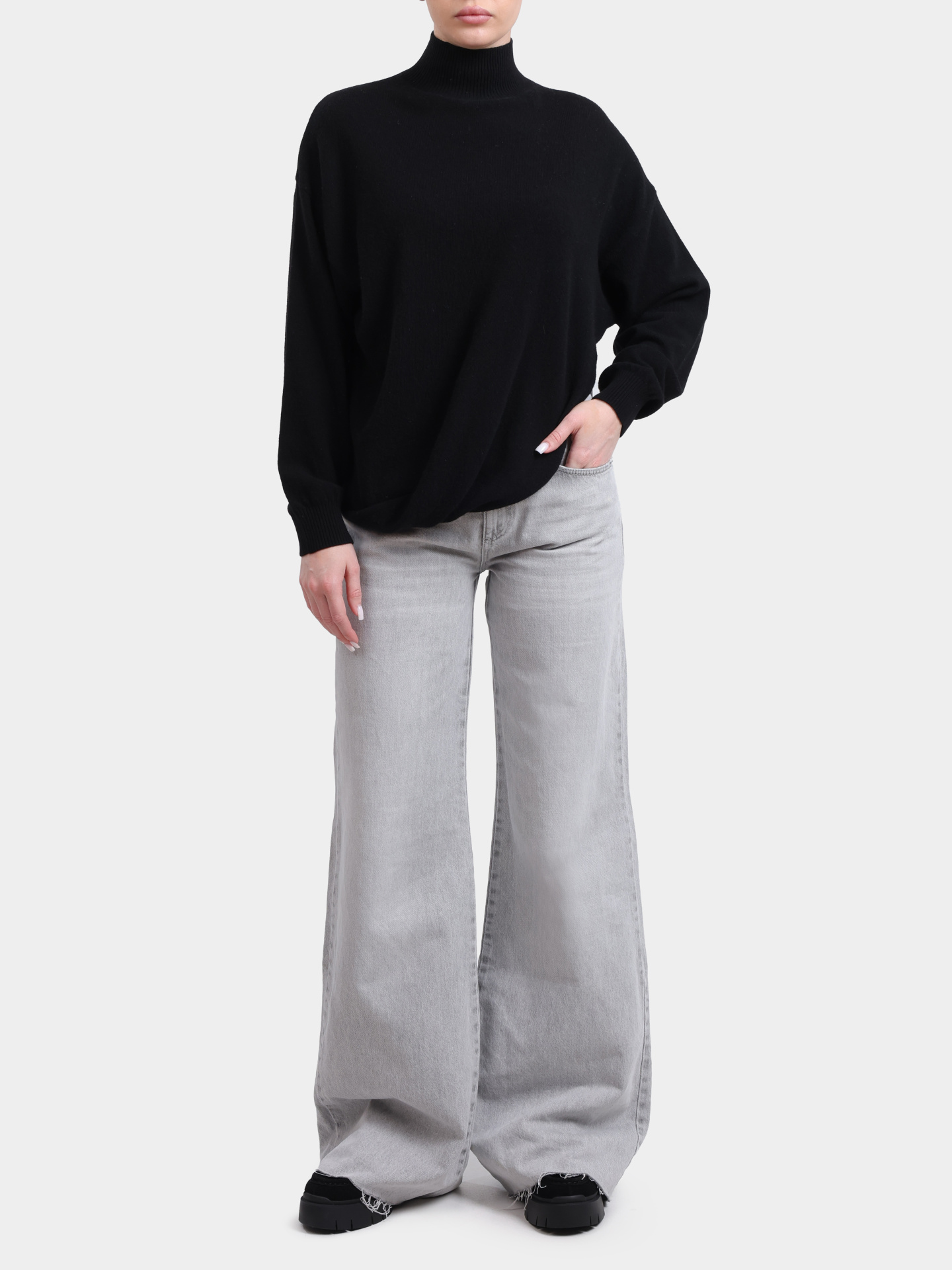 Джинсы Marella WLEG 005 серые женские широкого кроя — купить в интернет-магазине Verdistore