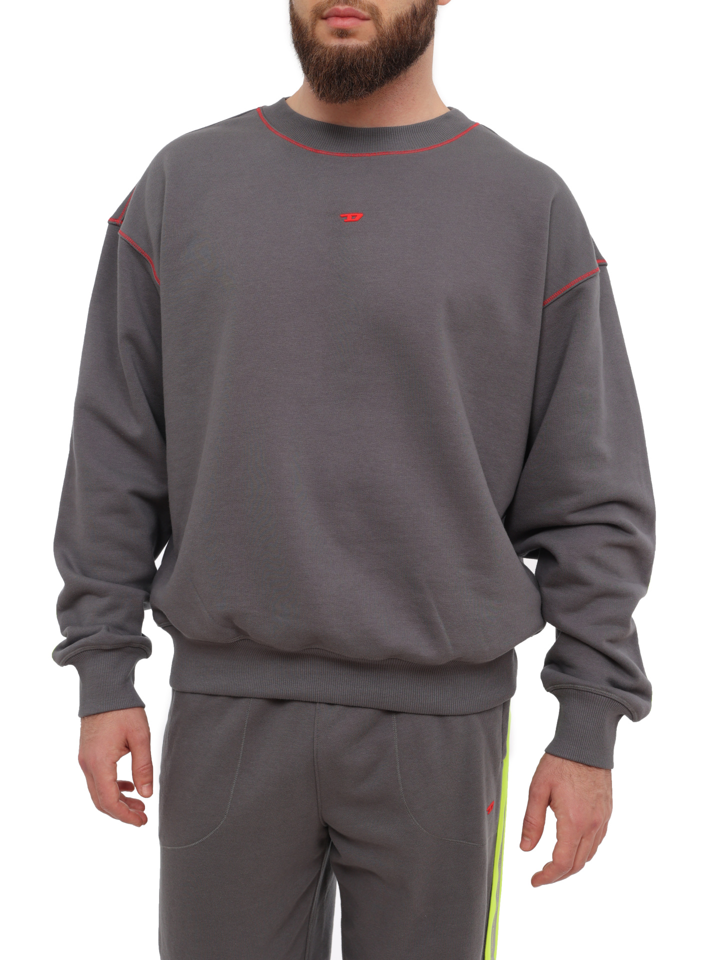 Свитшот Diesel A130730WHAW9DH серый мужской — купить в интернет-магазине Verdistore