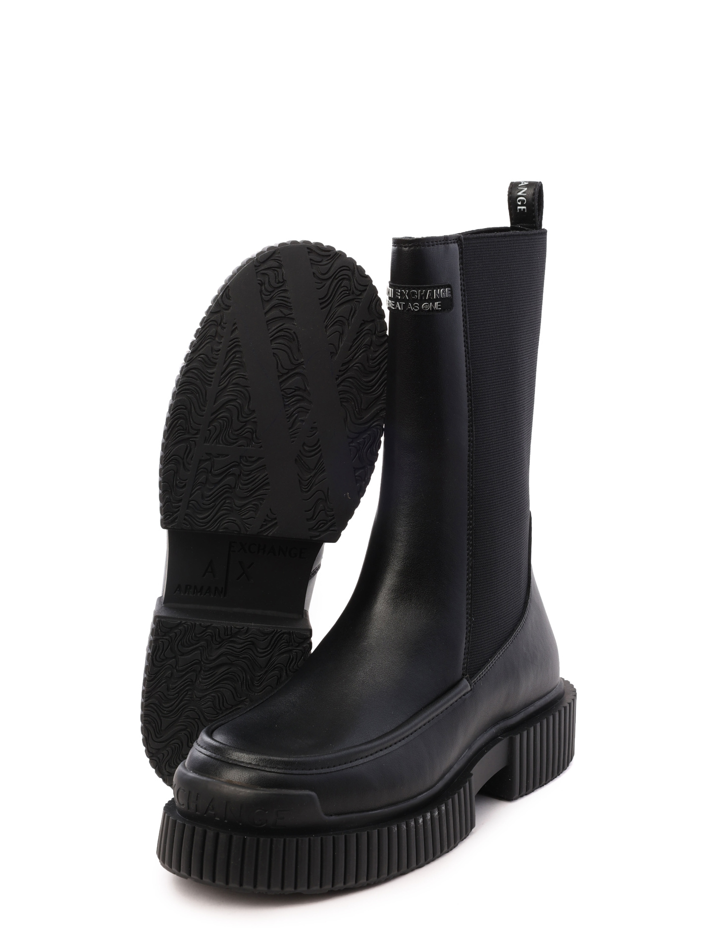 Ботинки Armani Exchange XDN027 XV747 K001 высокие женские из кожи — купить в интернет-магазине Verdistore
