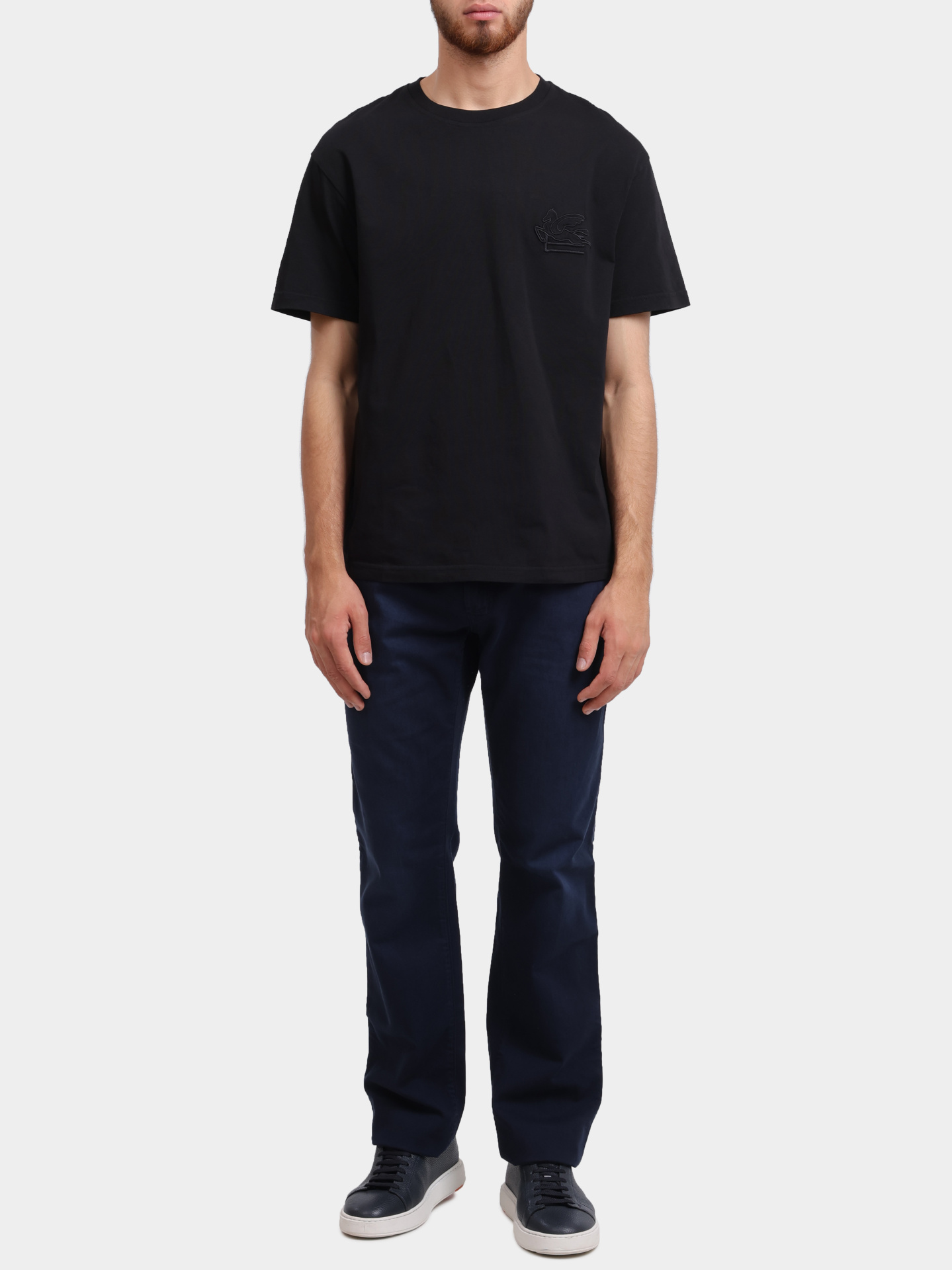 Футболка MRMA0007 AR233 N0000 черная хлопковая прямого кроя — купить в интернет-магазине Verdistore