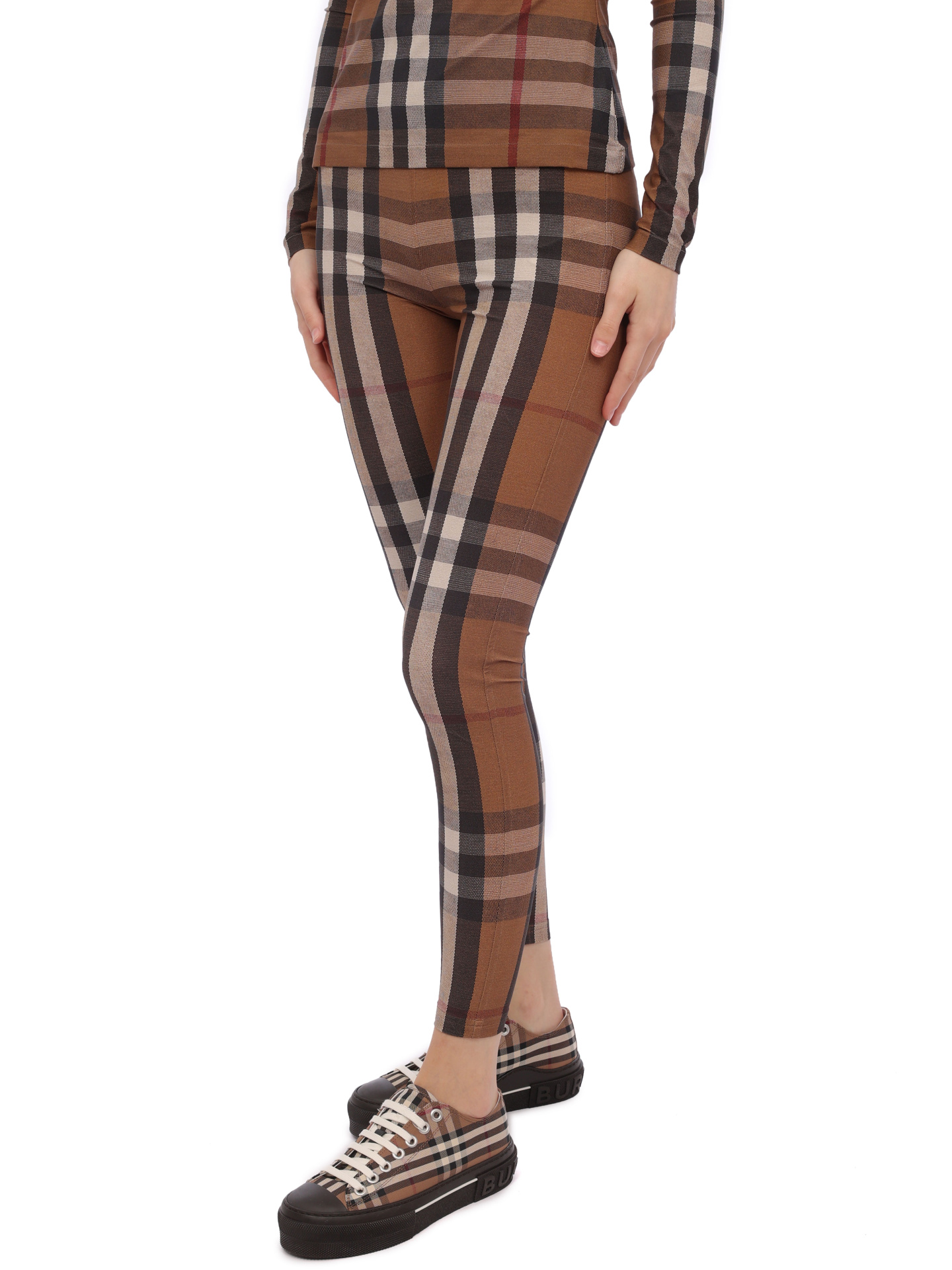 Леггинсы Burberry 8060866 A8894 коричневые женские — купить в интернет-магазине Verdistore