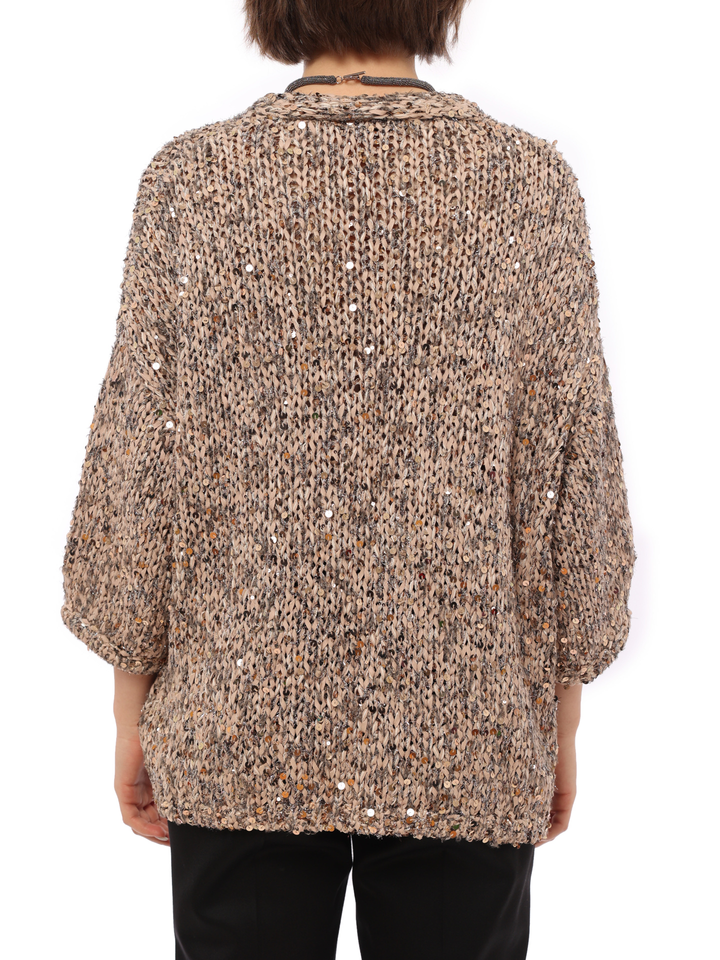 Кардиган Brunello Cucinelli M4I344006 трикотажный женский с пайетками — купить в интернет-магазине Verdistore