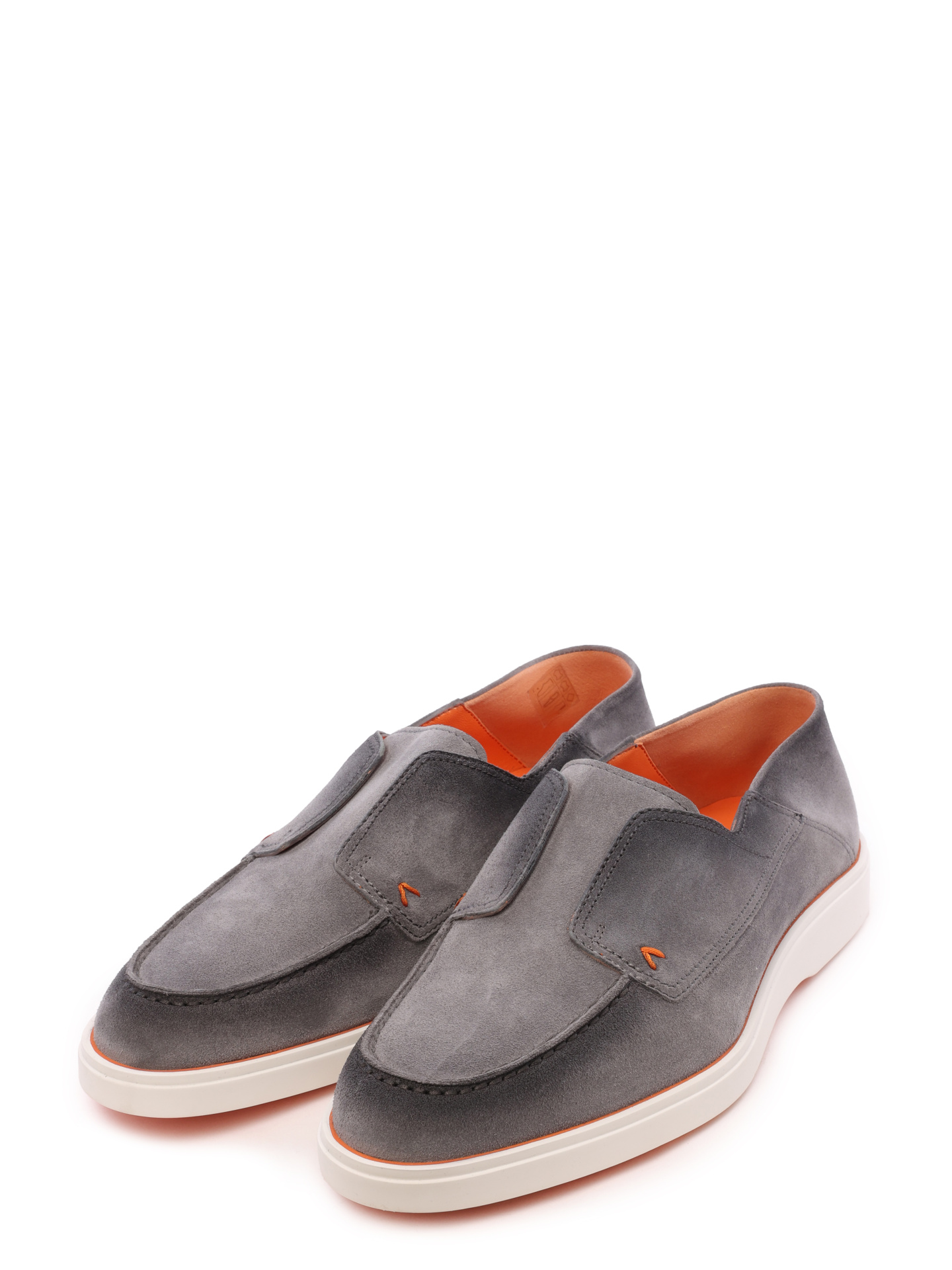 Лоферы замшевые серые на белой подошве — купить в интернет-магазине Verdistore