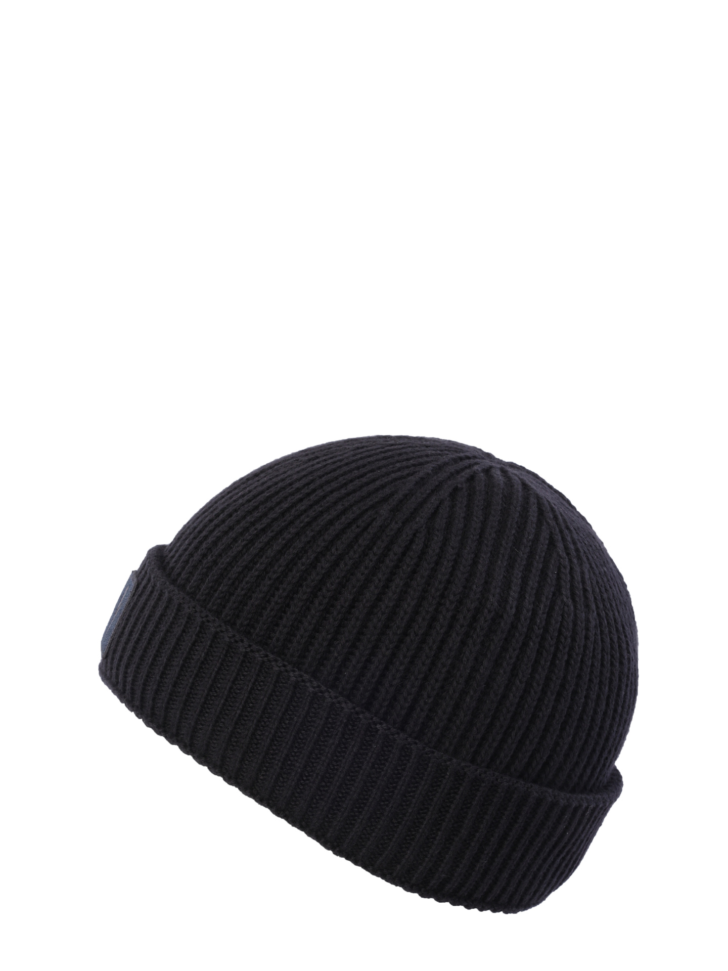 Шапка черная вязаная с нашитым черным логотипом  — купить в интернет-магазине Verdistore