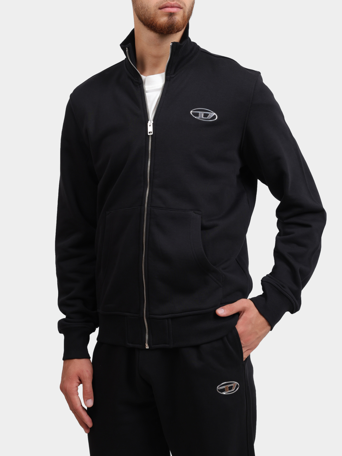 Мастерка Diesel A114390BMBJ9XX хлопковая мужская с логотипом  — купить в интернет-магазине Verdistore