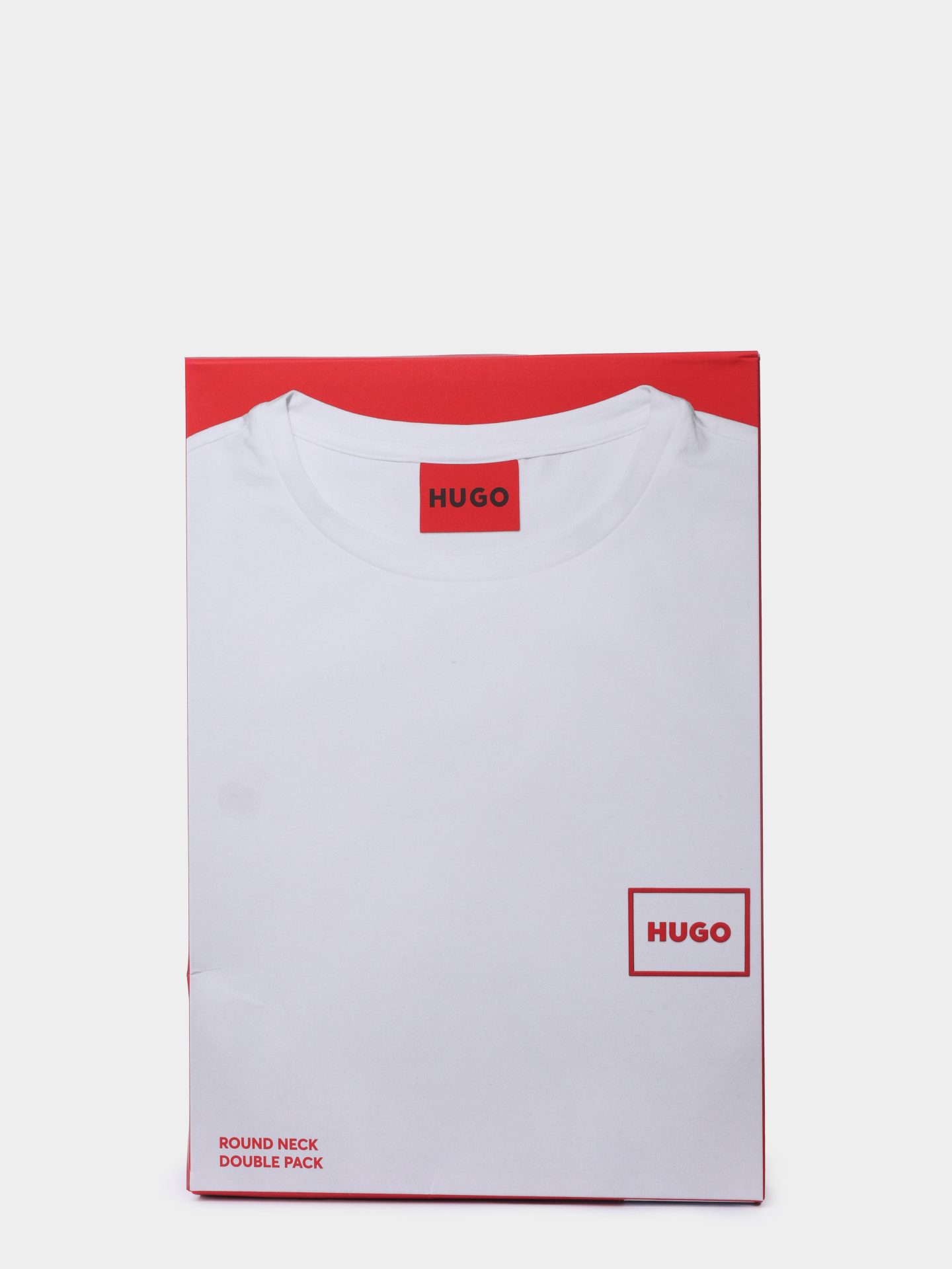 Комплект футболок 2 пары HUGO RED Dugopak 10266462 01 50548566 001 черные мужские с патчем-логотипом — купить в интернет-магазине Verdistore