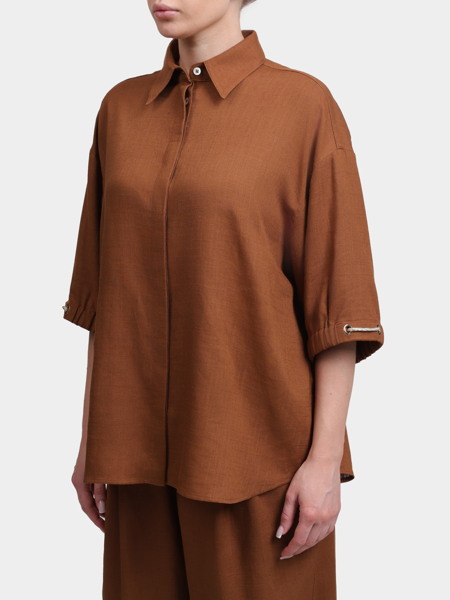 Рубашка Herno CM000046D 12689 2240 террактовая женская свободного кроя — купить в интернет-магазине Verdistore