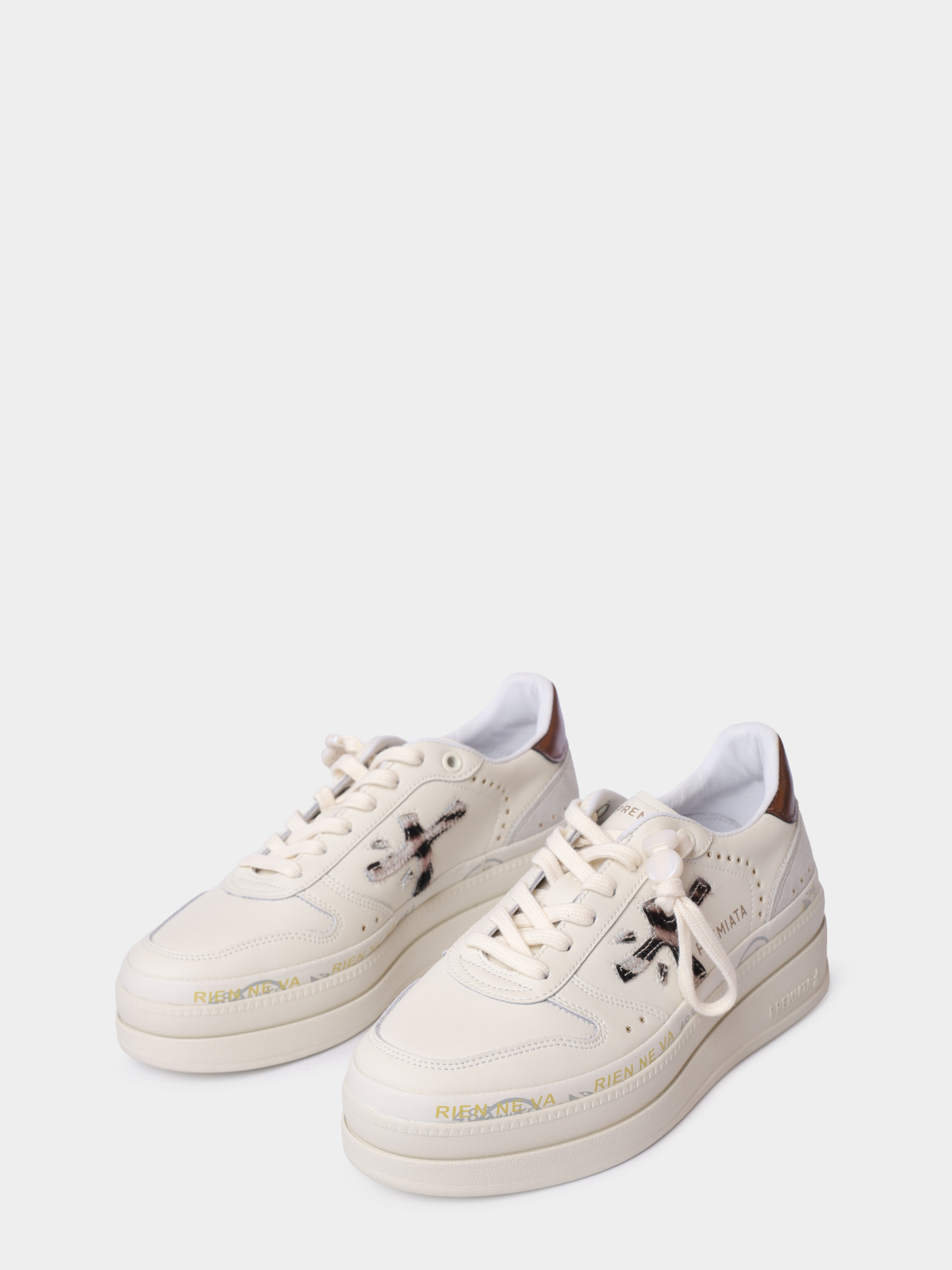 Кеды Premiata MICOL VAR 7035 кремовые женские из кожи — купить в интернет-магазине Verdistore