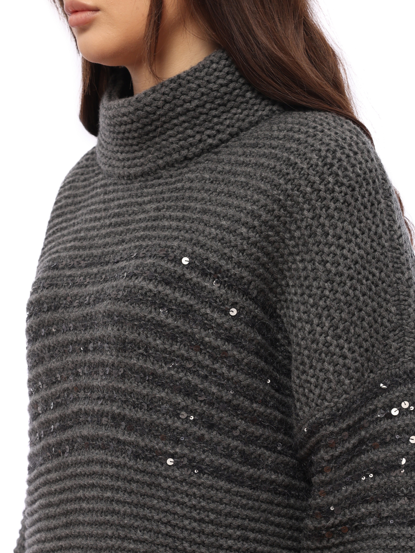 Свитер Brunello Cucinelli M6D365904 CPS38 серый женский — купить в интернет-магазине Verdistore