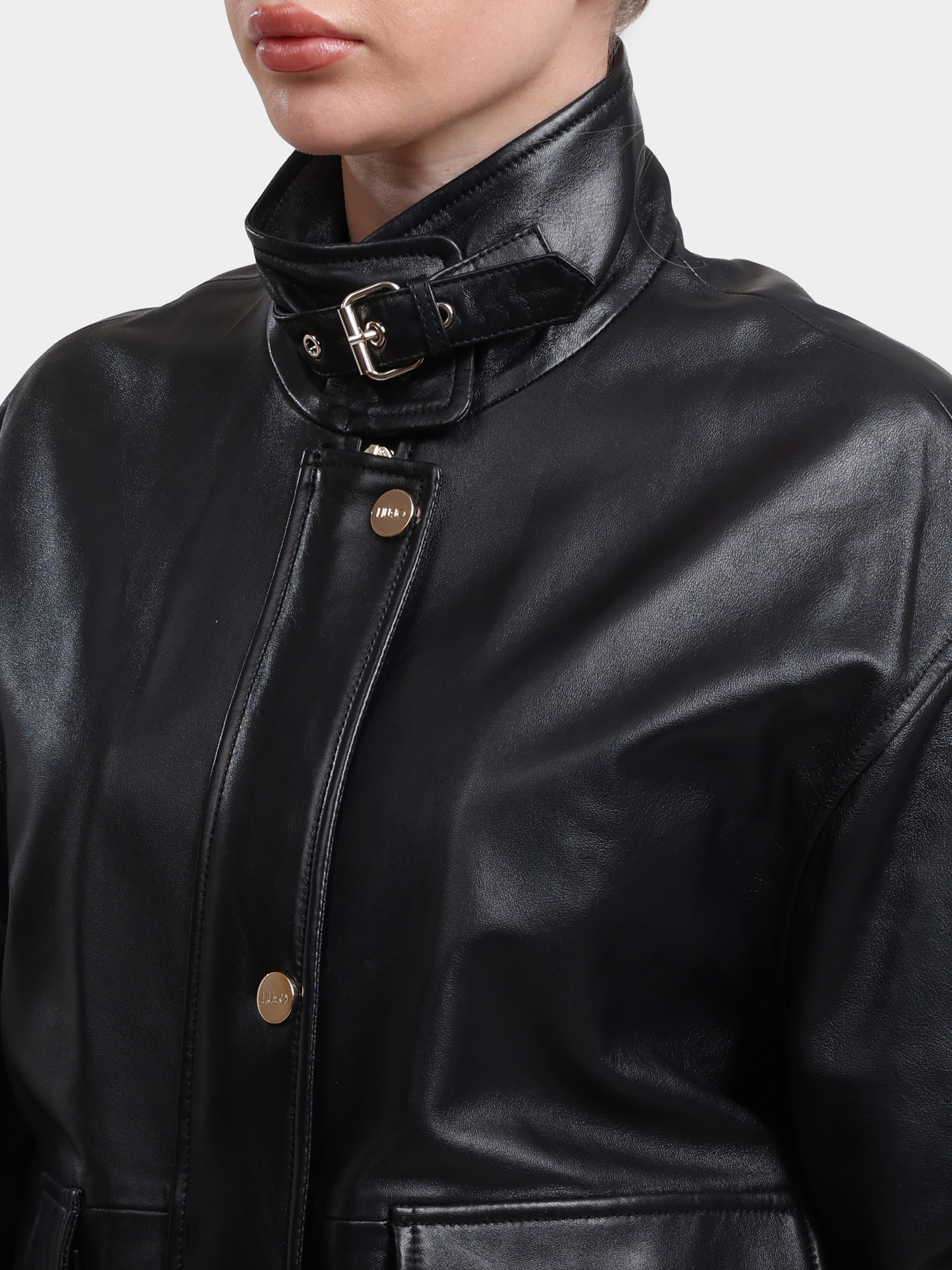 Куртка Liu-Jo BLACK LABEL PF6034 P0409 22222 черная женская из натуральной кожи — купить в интернет-магазине Verdistore
