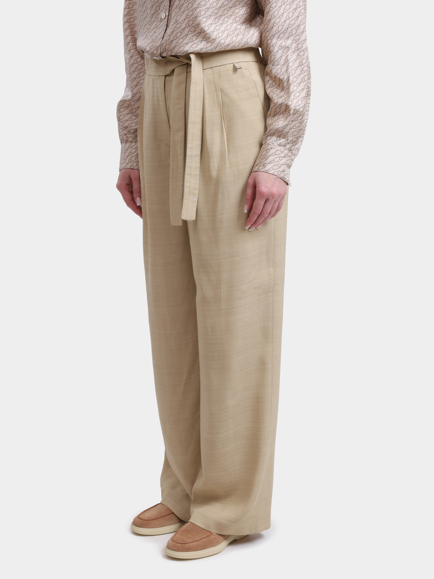 Брюки Herno PT000201D 12876 2000 бежевые женские прямого кроя  — купить в интернет-магазине Verdistore