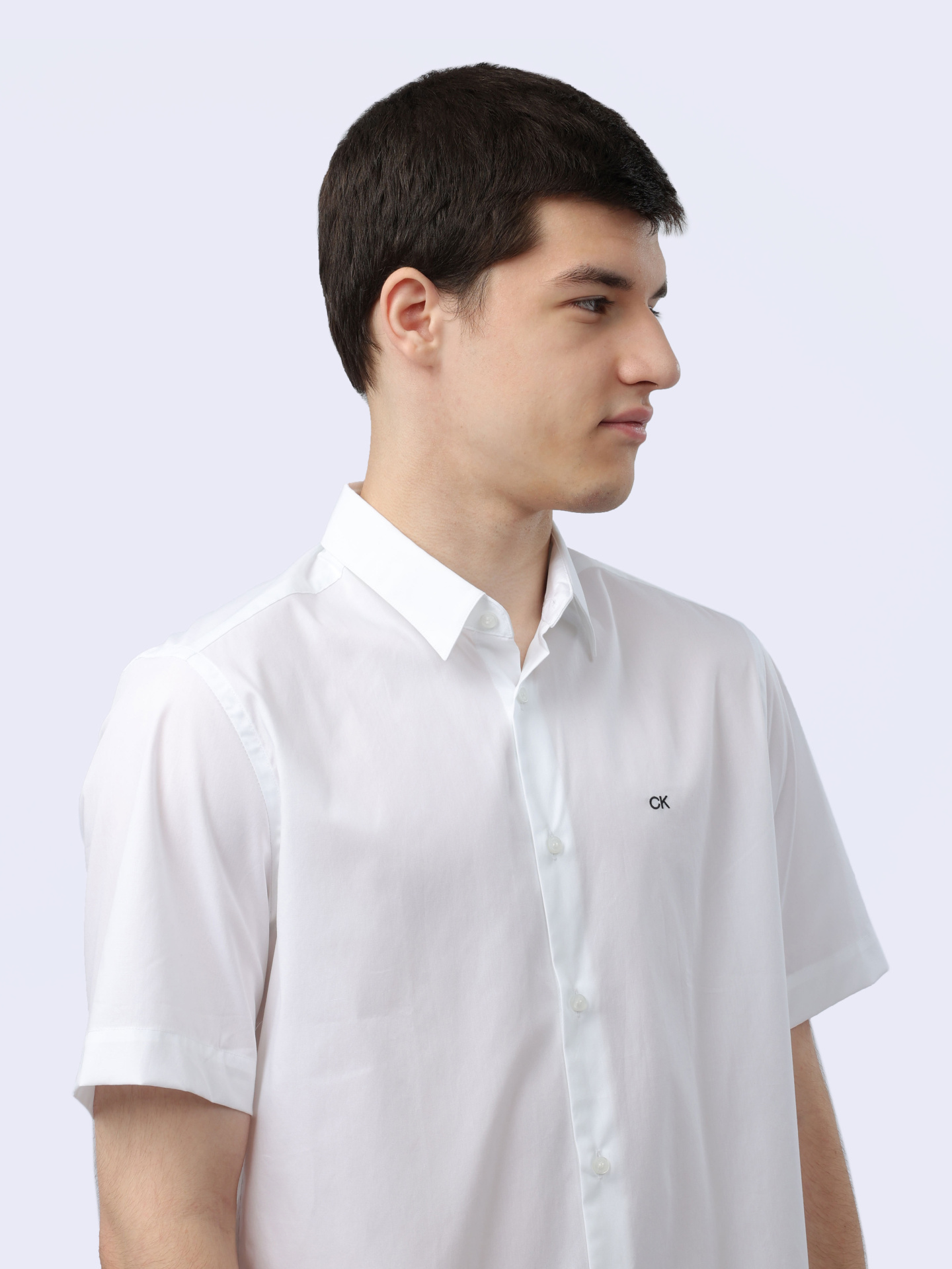 Рубашка Calvin Klein K10K109440 белая мужская из хлопка — купить в интернет-магазине Verdistore