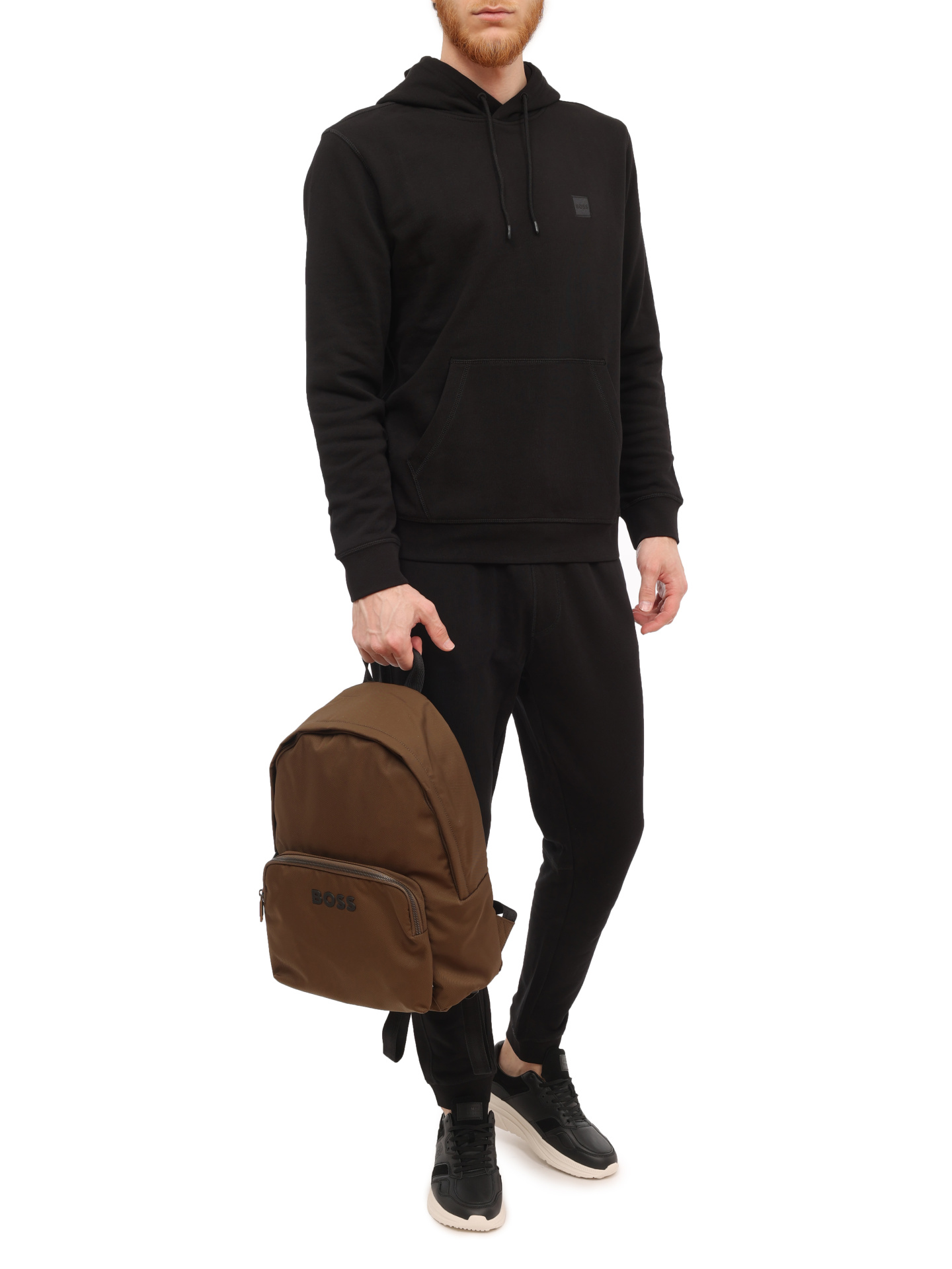 Худи Boss 50509314 001 черное мужское из хлопка — купить в интернет-магазине Verdistore