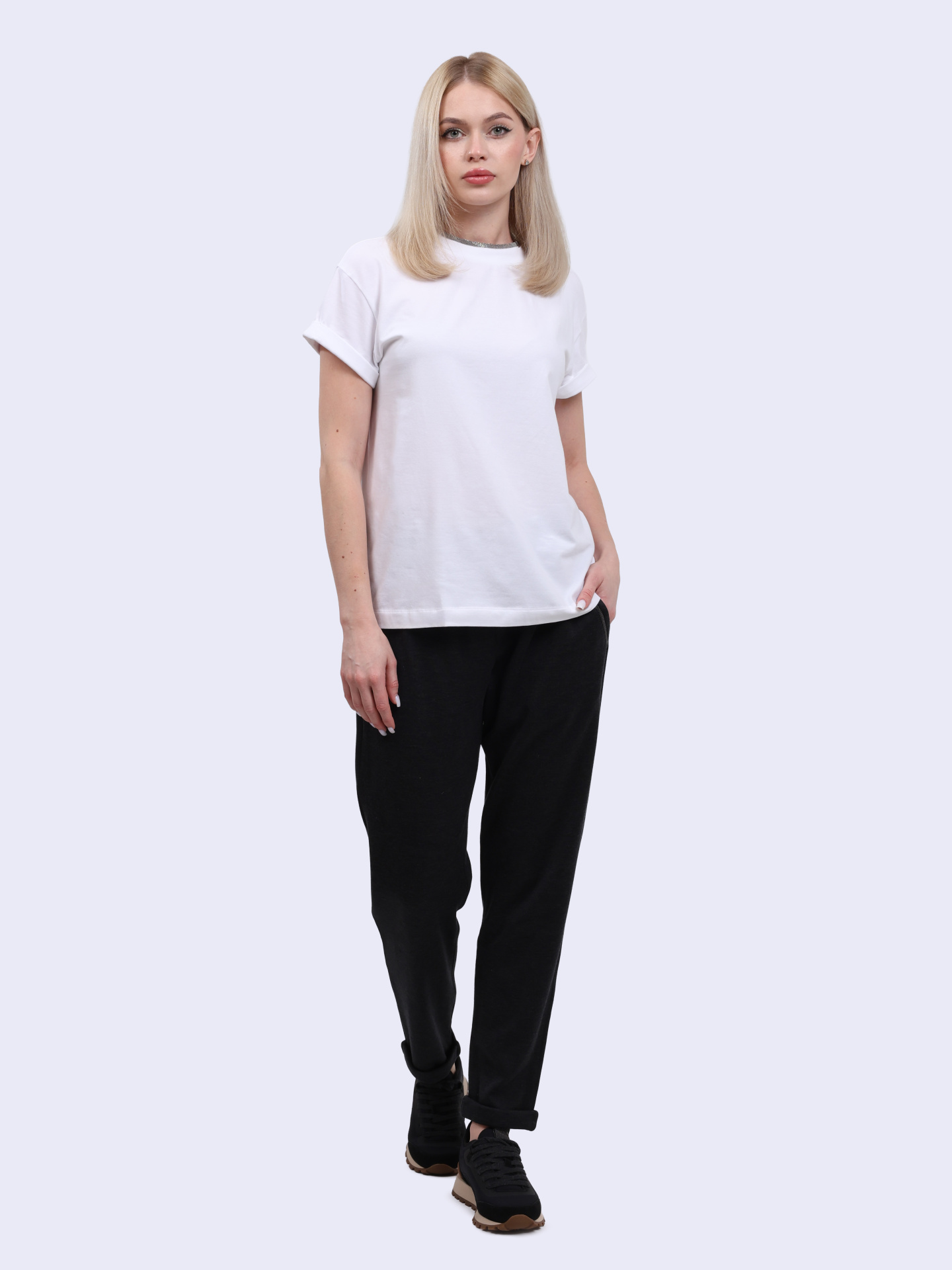 Футболка Brunello Cucinelli M0T18BD200 C159 белая женская из хлопка — купить в интернет-магазине Verdistore