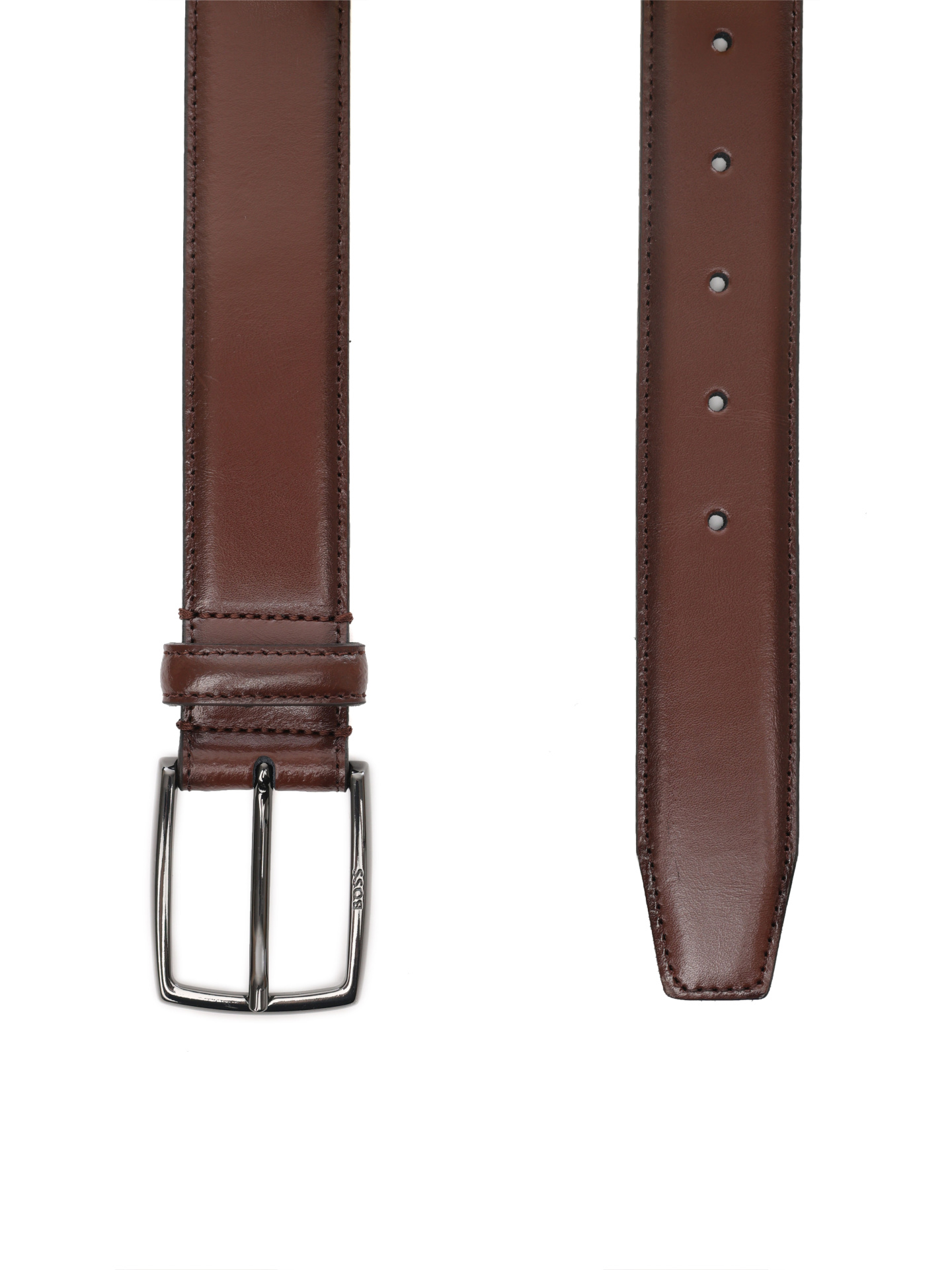 Ремень коричневый глянцевый с металлическим ремешком — купить в интернет-магазине Verdistore