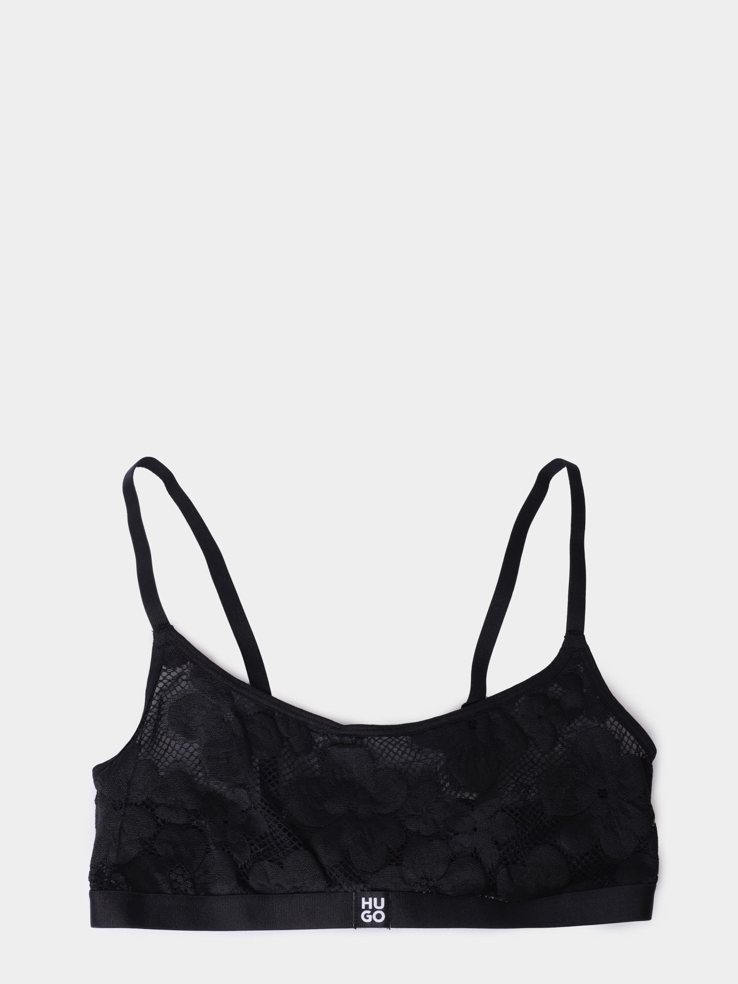 Бюст HUGO RED BLOOM LACE BRALETTE 10279381 01 50561601 001 черный женский кружевной с маленьким логотипом  — купить в интернет-магазине Verdistore
