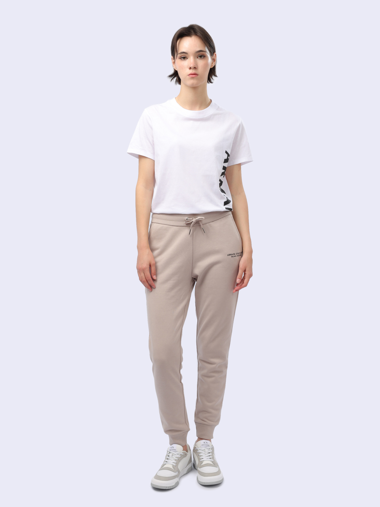 картинка Брюки спортивные Armani Exchange 8NYPBA YJE5Z 1786 бежевые женские от магазина Verdistore
