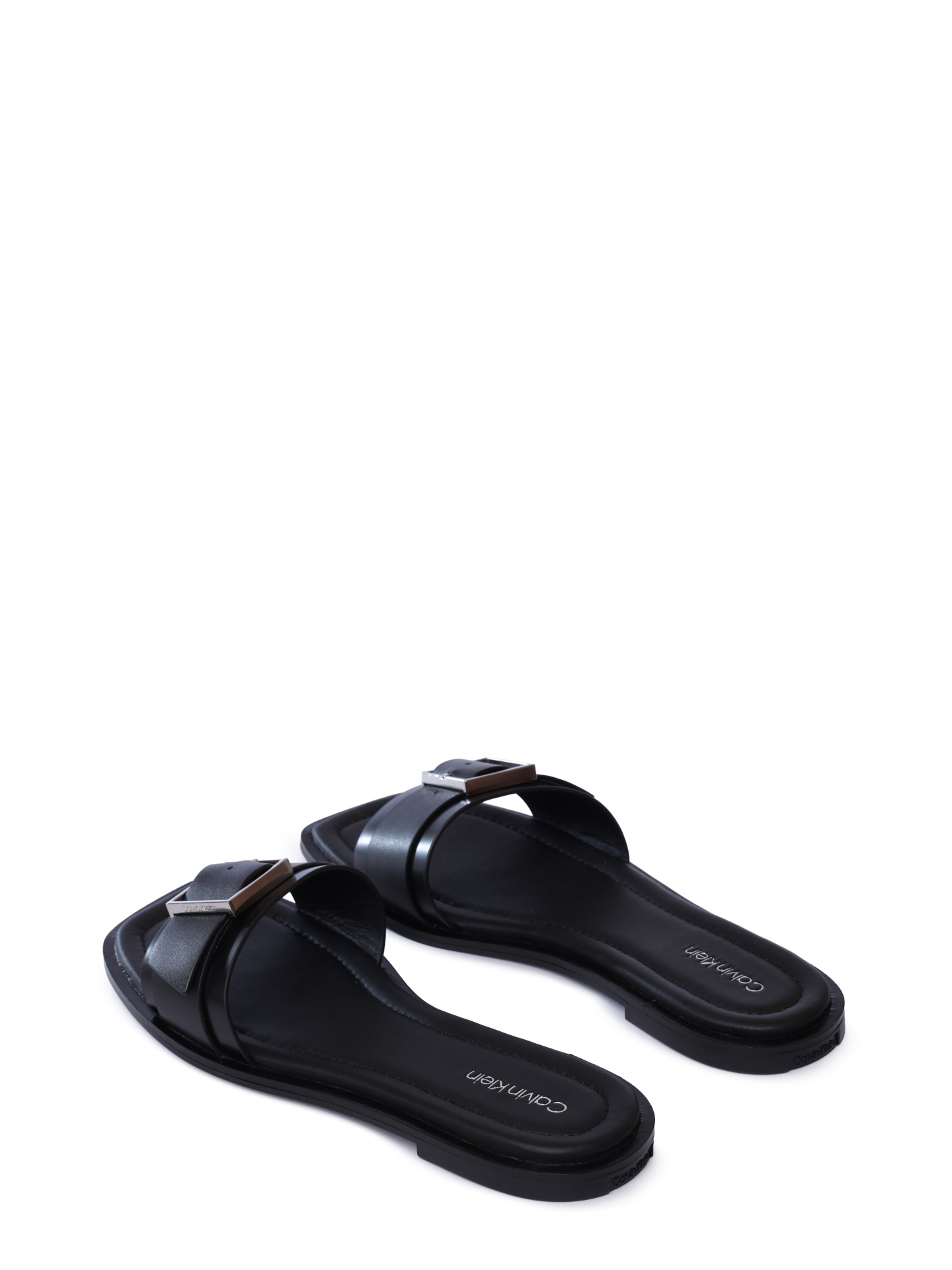 Шлепанцы Calvin Klein HW0HW02490 BEH черные женские из кожи — купить в интернет-магазине Verdistore