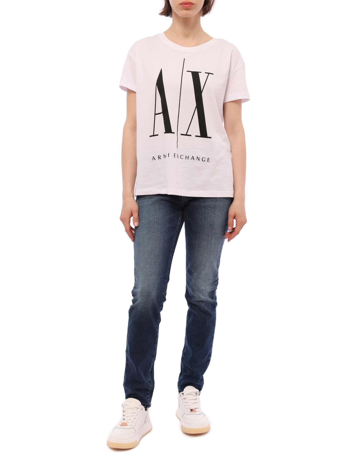 Джинсы Armani Exchange J01 синие женские с потертостями — купить в интернет-магазине Verdistore