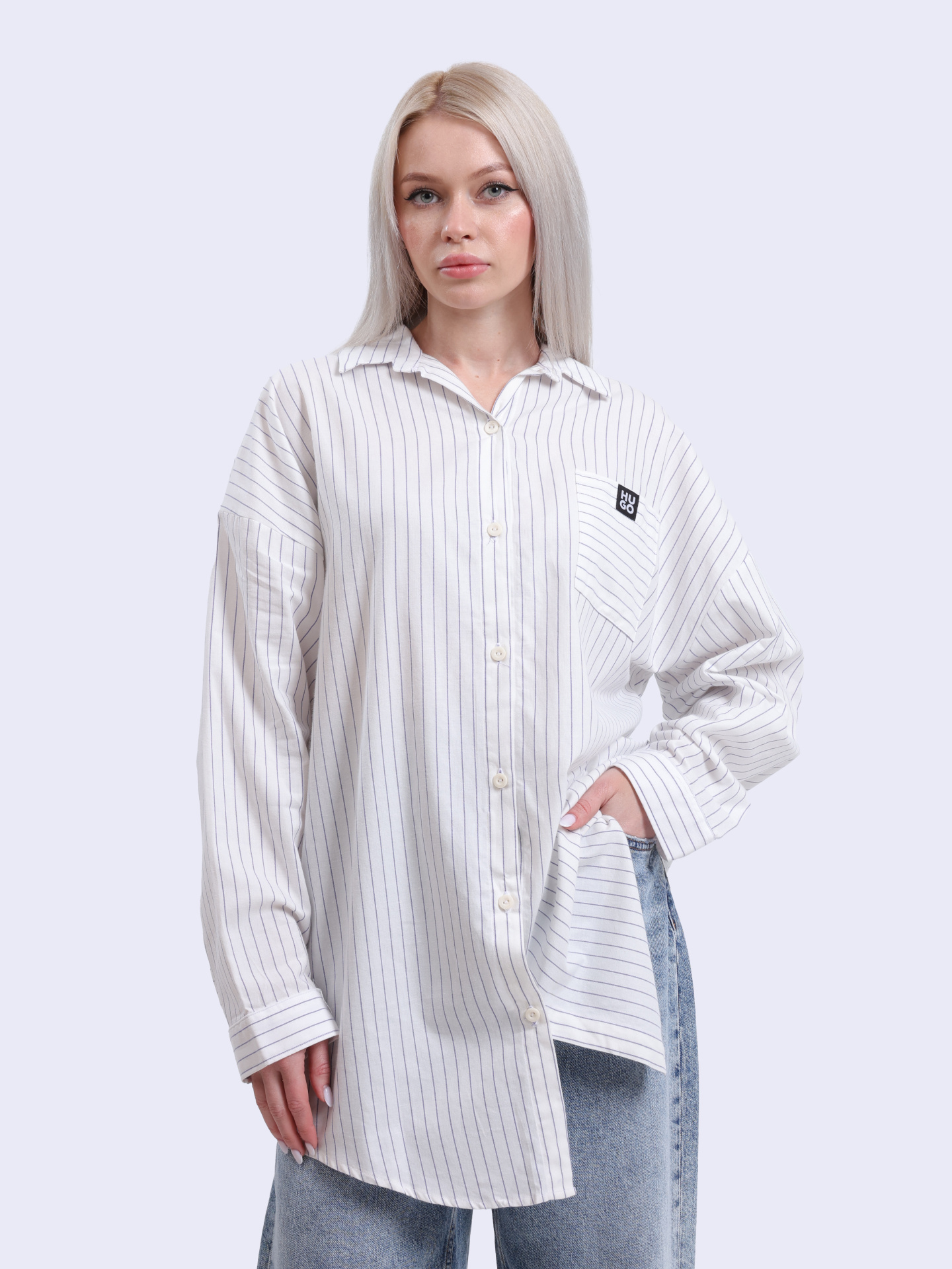 картинка Рубашка MAIA_SLEEP SHIRT 10267412 01 50531656 122 белая свободного кроя от магазина Verdistore