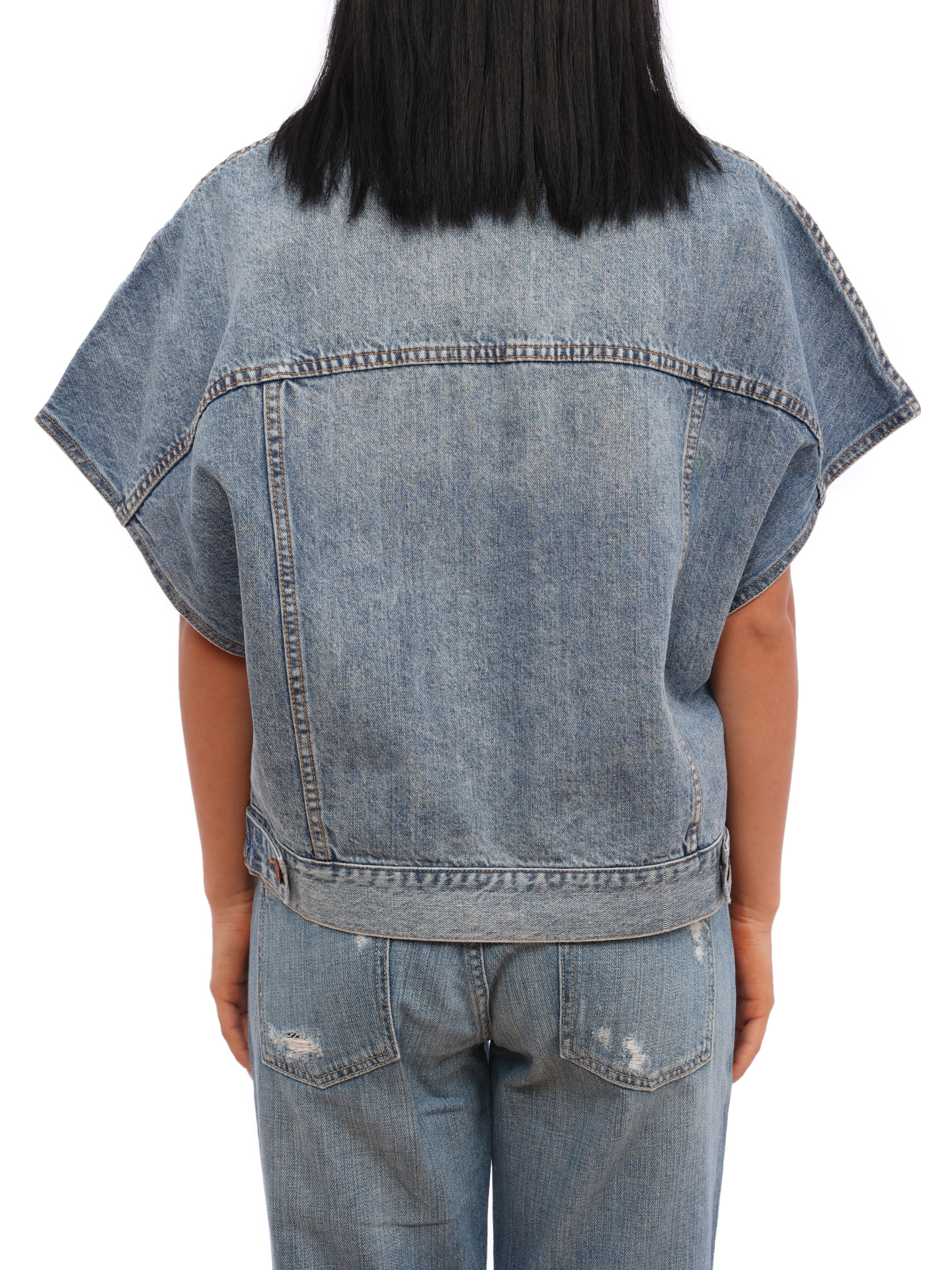 картинка Куртка Armani Exchange 3LYB51 Y1VFZ 1500 джинсовая женская с короткими рукавами от магазина Verdistore
