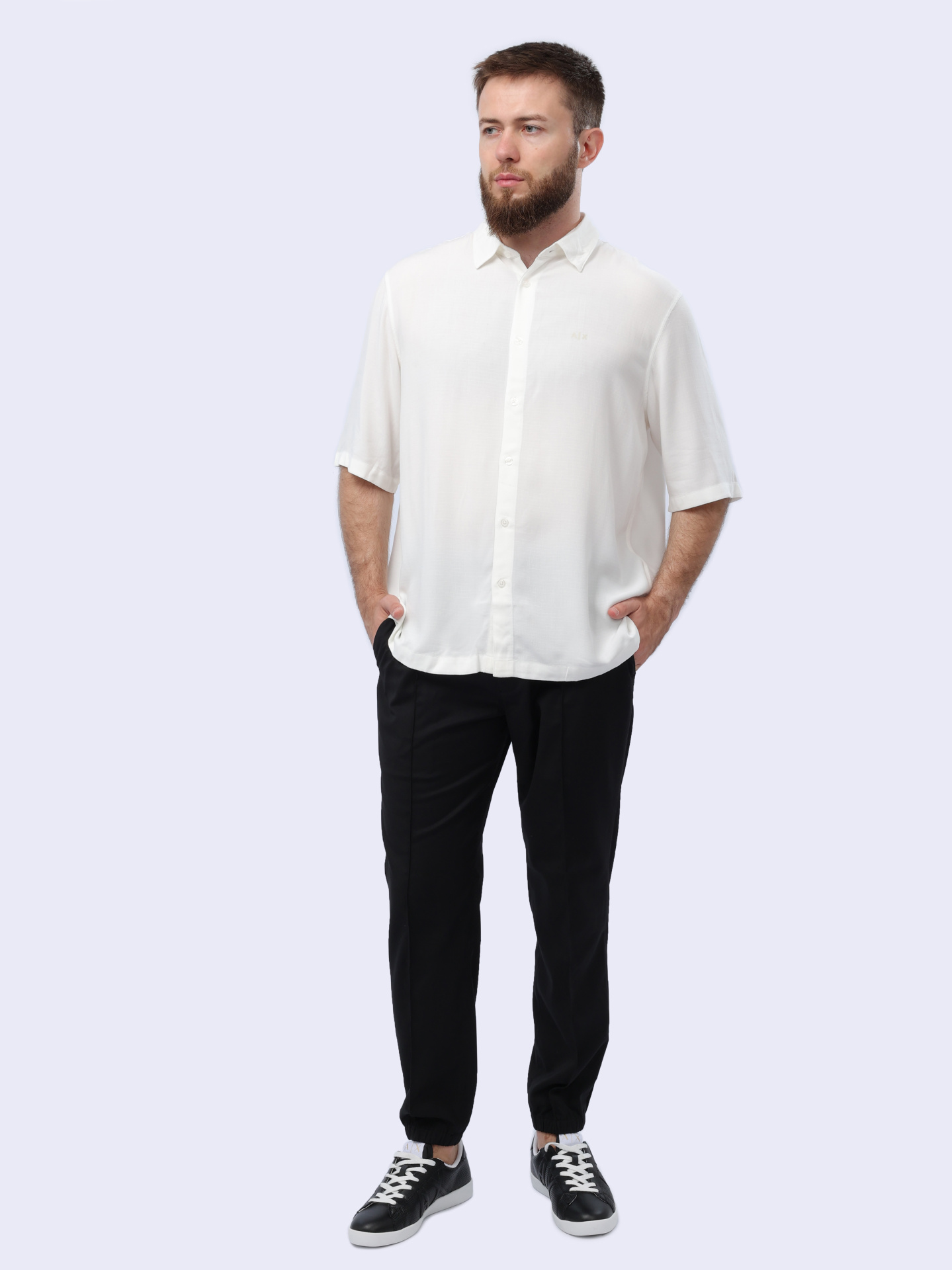Рубашка Armani Exchange 3DZC01 ZN3UZ 1100 белая мужская — купить в интернет-магазине Verdistore