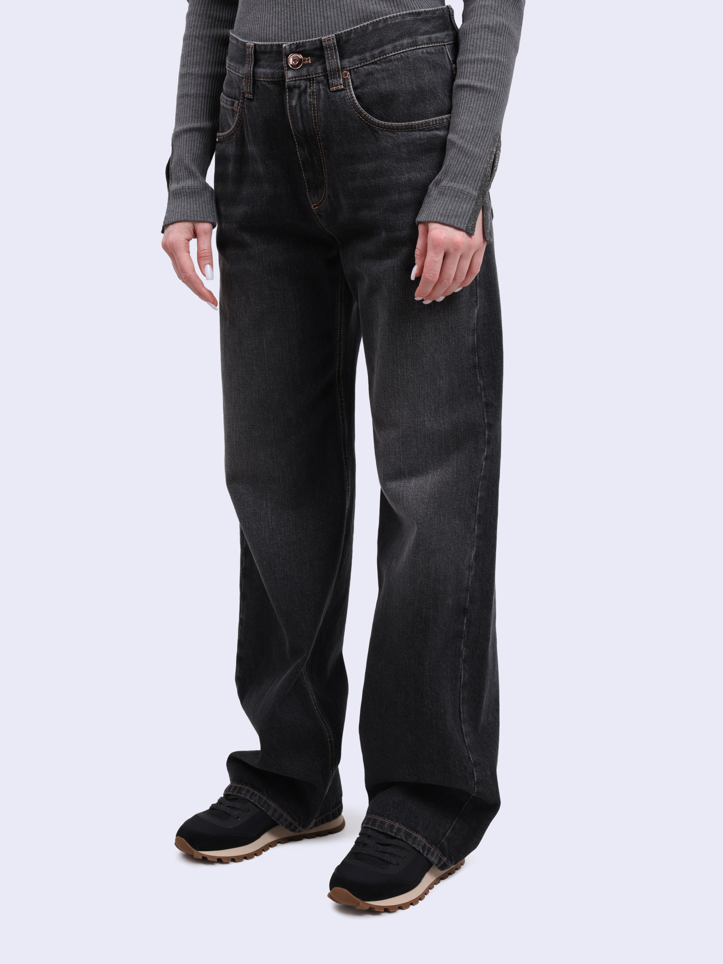 Джинсы Brunello Cucinelli MA095B1147 C8999 темно-серые женские — купить в интернет-магазине Verdistore