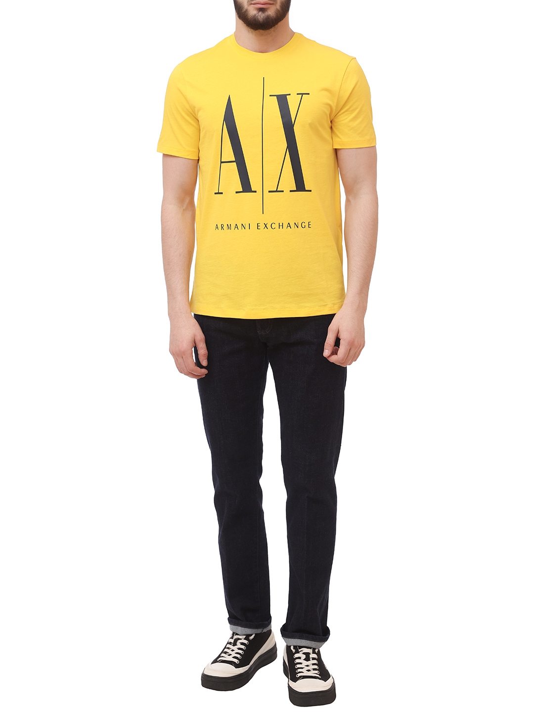 Футболка Armani Exchange 8NZTPA ZJH4Z 1620 желтая мужская с логотипом — купить в интернет-магазине Verdistore