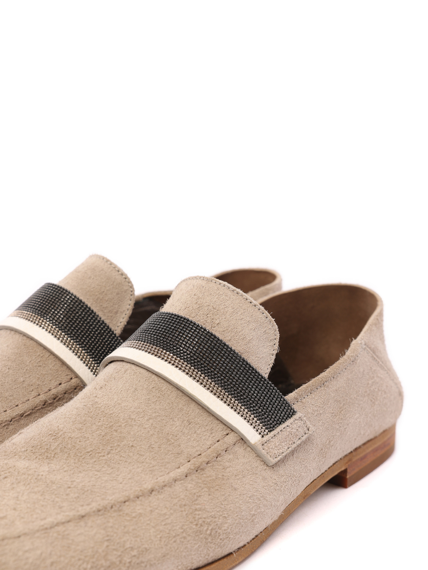 Лоферы Brunello Cucinelli MZMNC1440 бежевые женские из замши — купить в интернет-магазине Verdistore