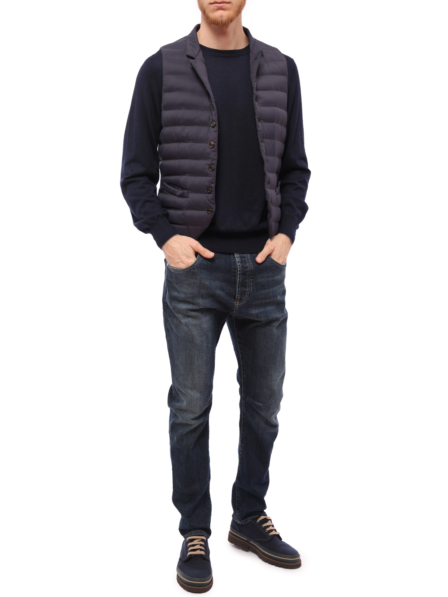 Жилет Brunello Cucinelli MG4591601 стеганый мужской — купить в интернет-магазине Verdistore