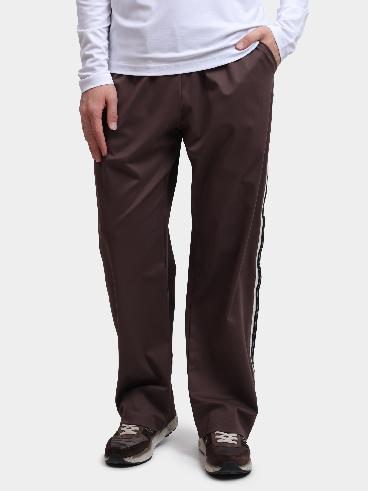 Брюки спортивные EA7 7M000960 AF17160 U6063 коричневые мужские — купить в интернет-магазине Verdistore