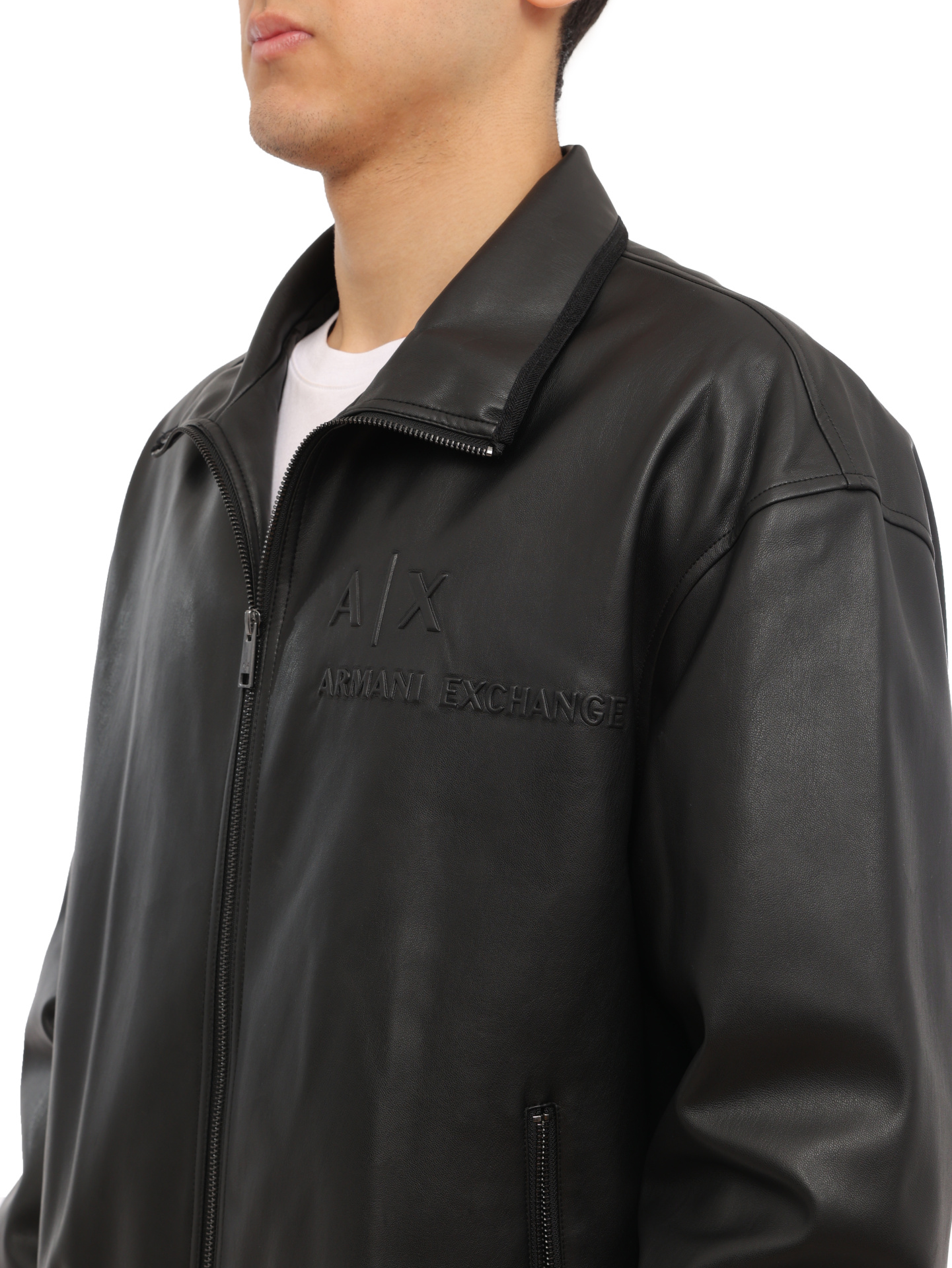 Куртка Armani Exchange 6RZB17 ZE1CZ 1200 черная мужская из искусственной кожи — купить в интернет-магазине Verdistore