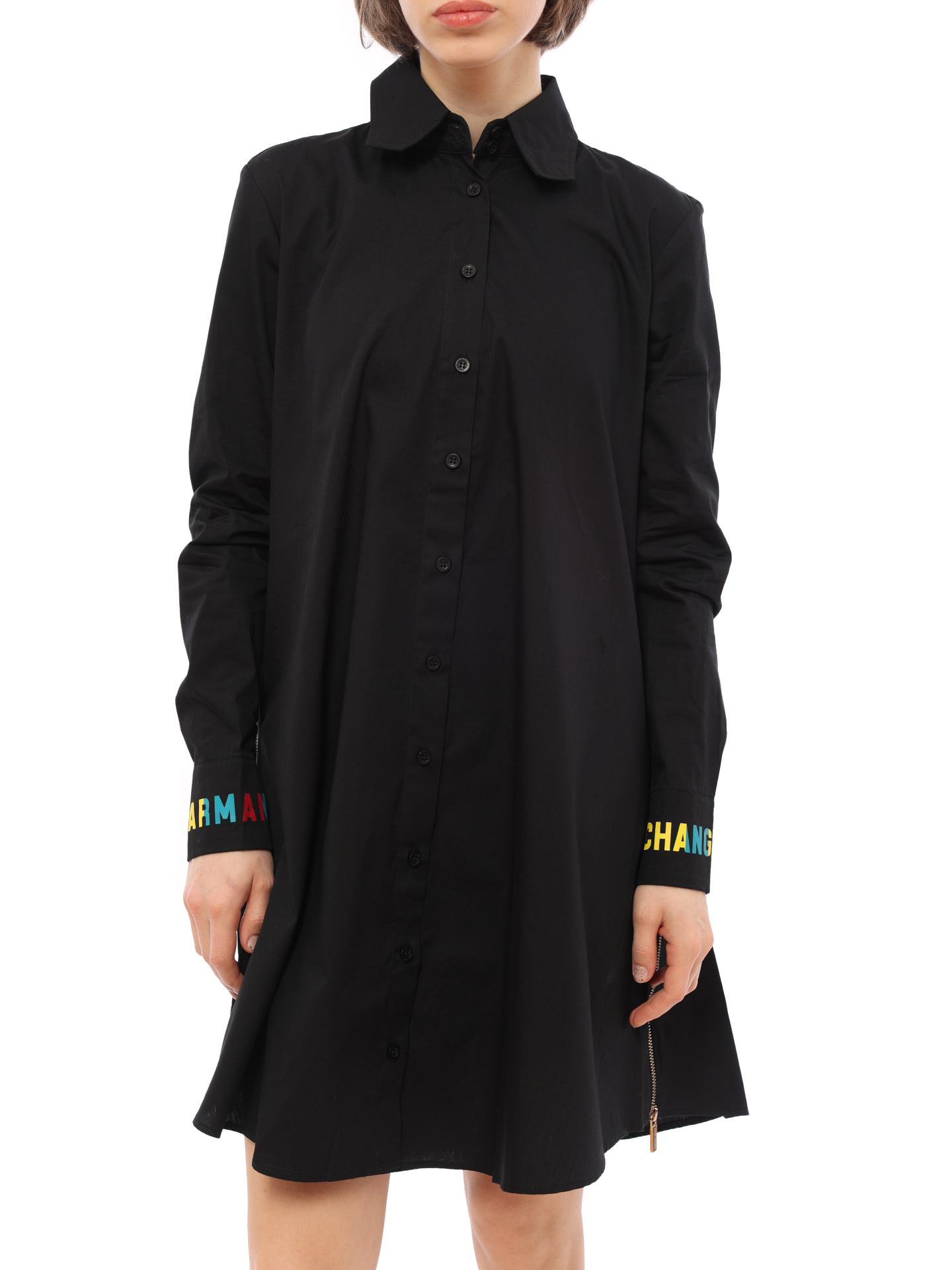 Платье Armani Exchange 6HYA20 YNENZ 1200 черное женское с молниями по бокам — купить в интернет-магазине Verdistore