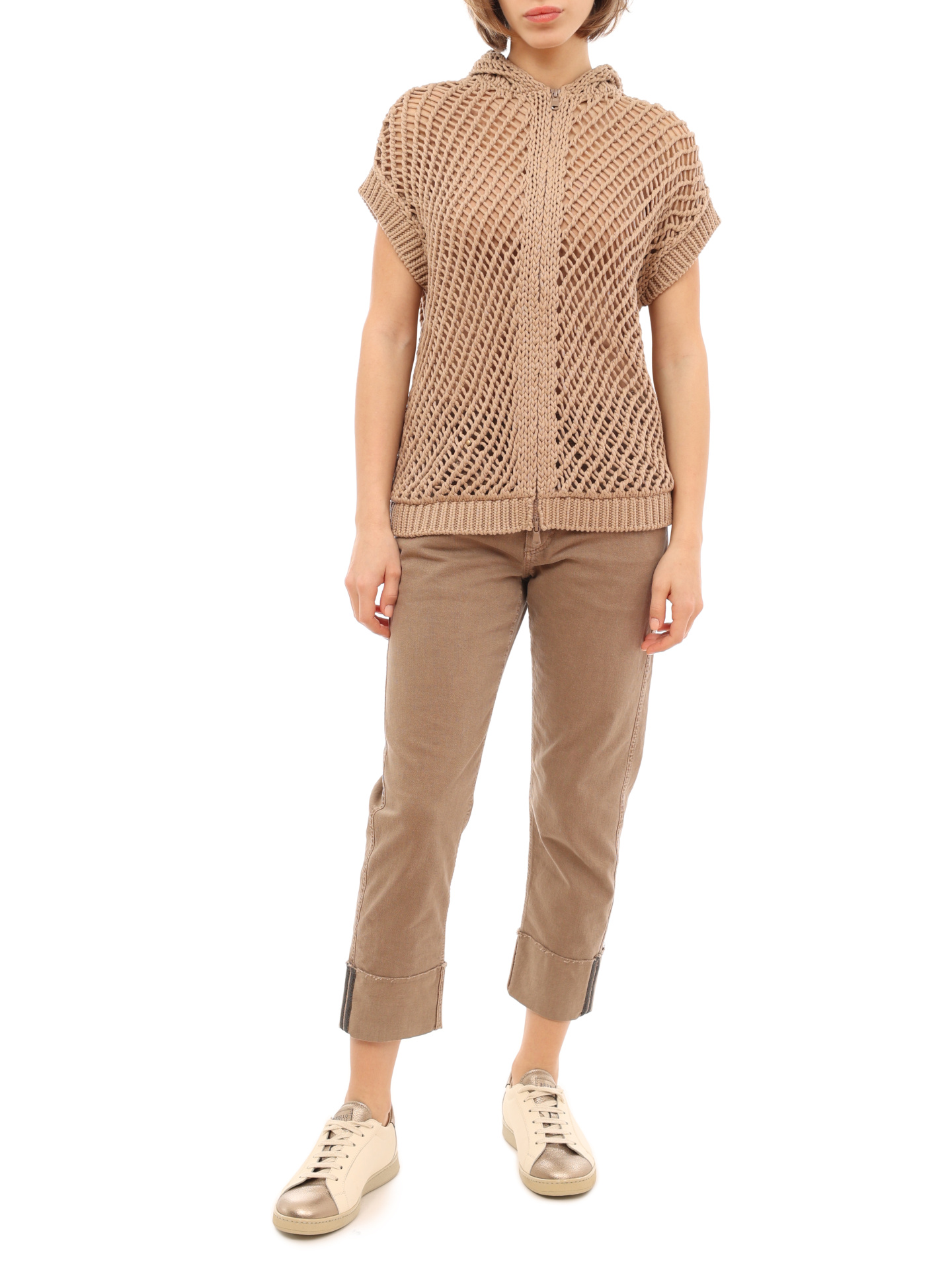 Жилет Brunello Cucinelli M38341716 C2662 бежевый женский — купить в интернет-магазине Verdistore