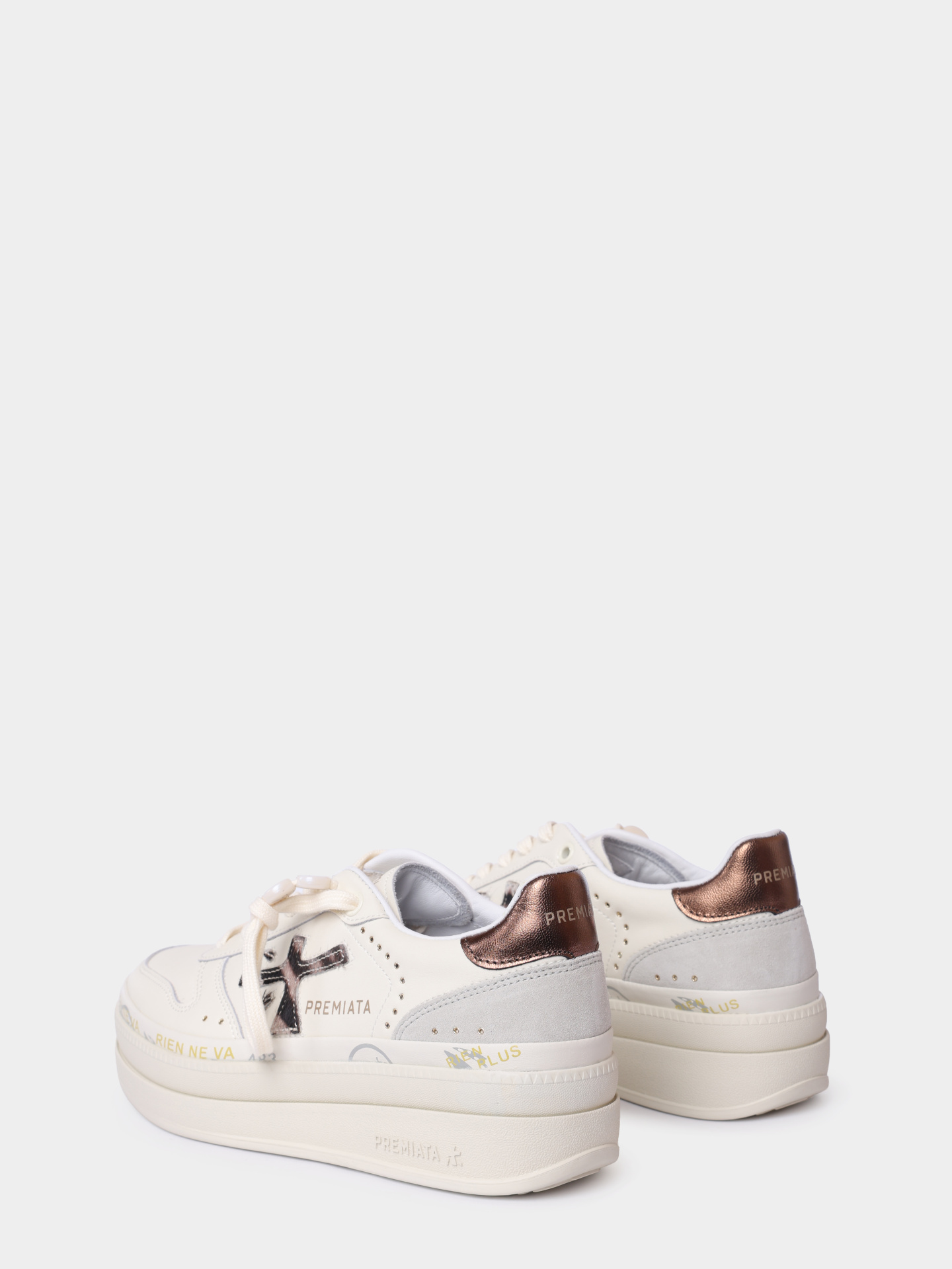 Кеды Premiata MICOL VAR 7035 кремовые женские из кожи — купить в интернет-магазине Verdistore