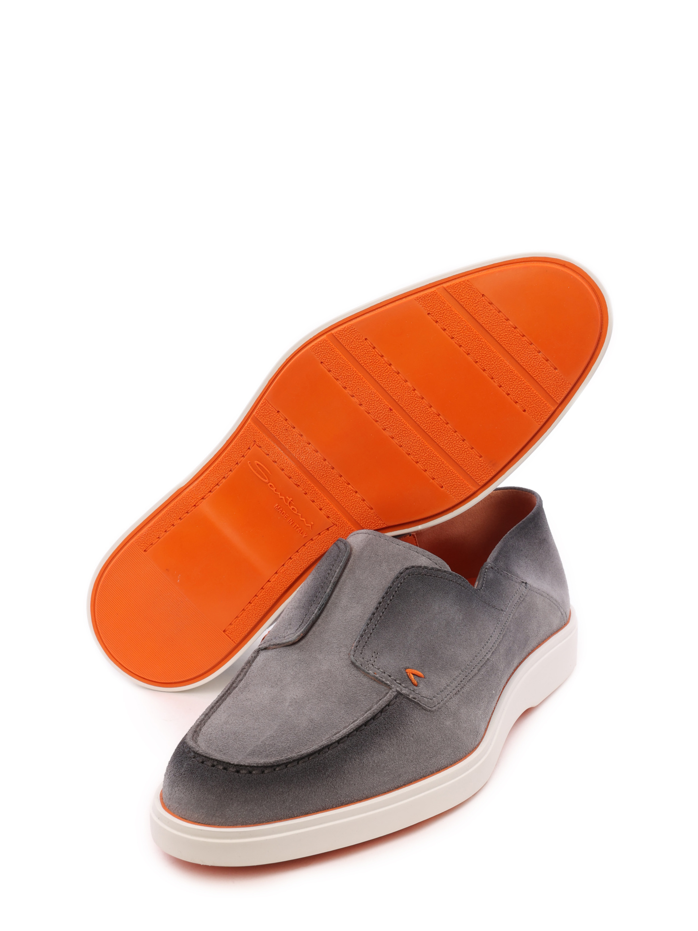 Лоферы замшевые серые на белой подошве — купить в интернет-магазине Verdistore