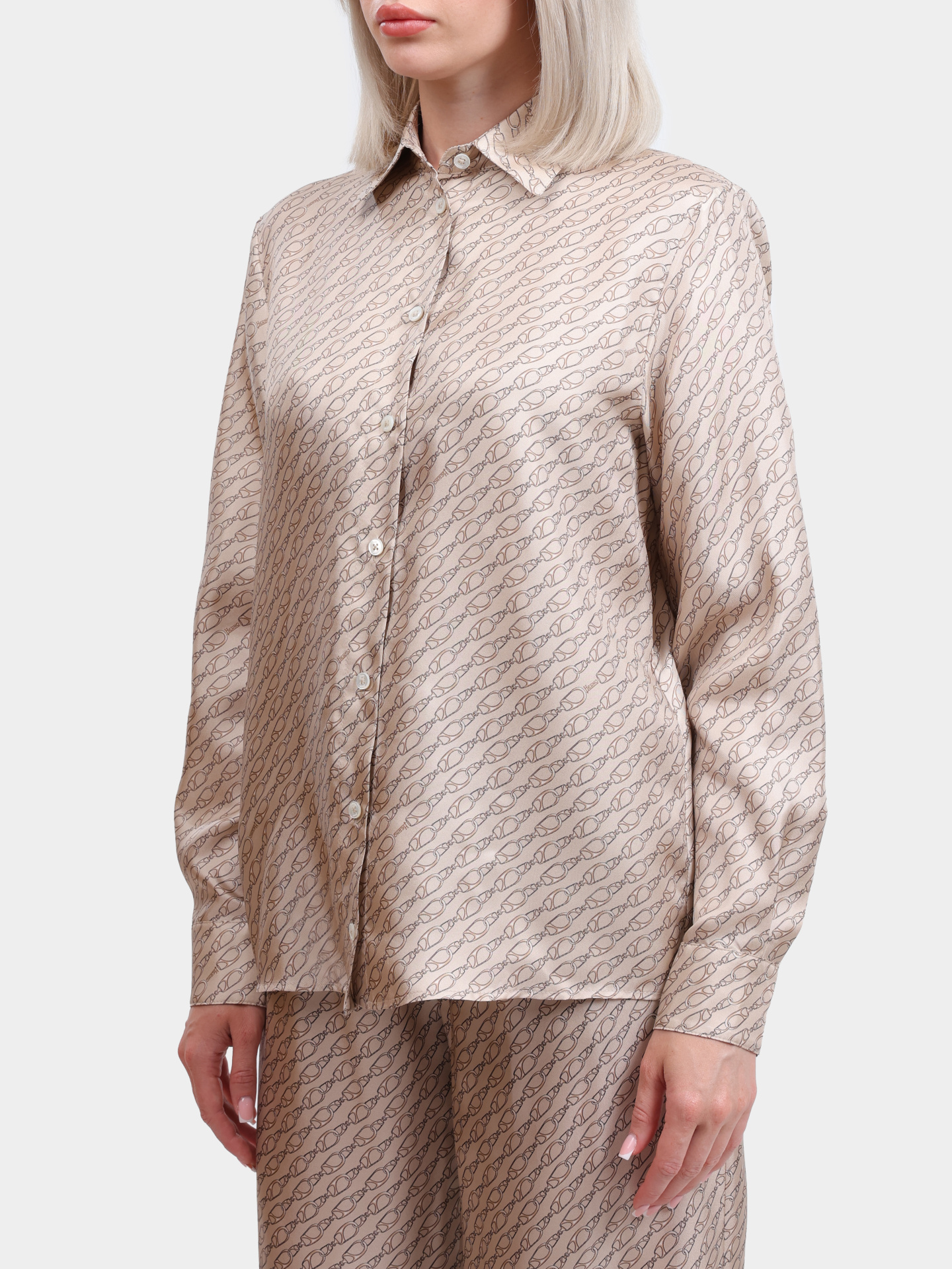 Блуза Herno CM000021D 16009P 2157 шелковая женская с принтом — купить в интернет-магазине Verdistore