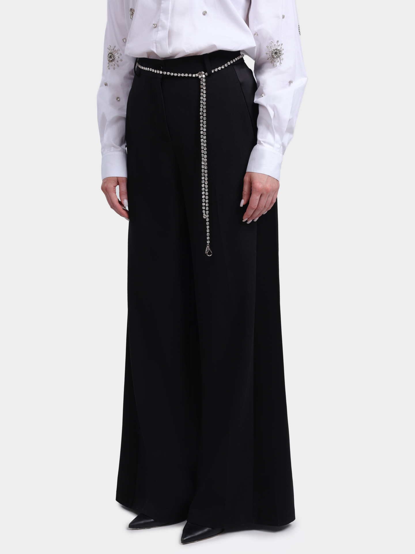 Брюки Pinko 106397 A35I Z99 чрные женские с поясом-цепочкой — купить в интернет-магазине Verdistore