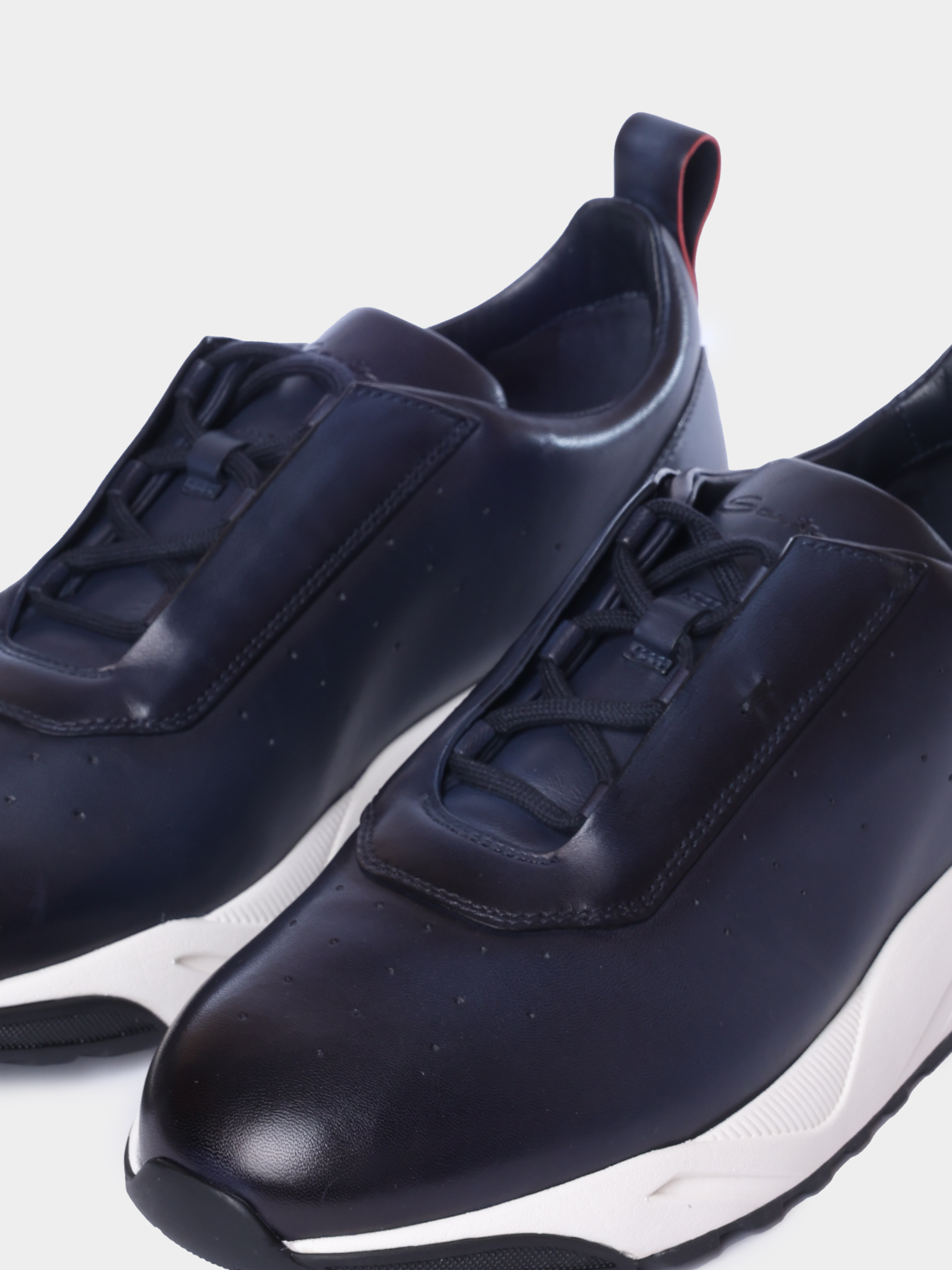 Кроссовки Santoni MBIG22027BINTGONU60 мужские темно-синие на белой подошве — купить в интернет-магазине Verdistore
