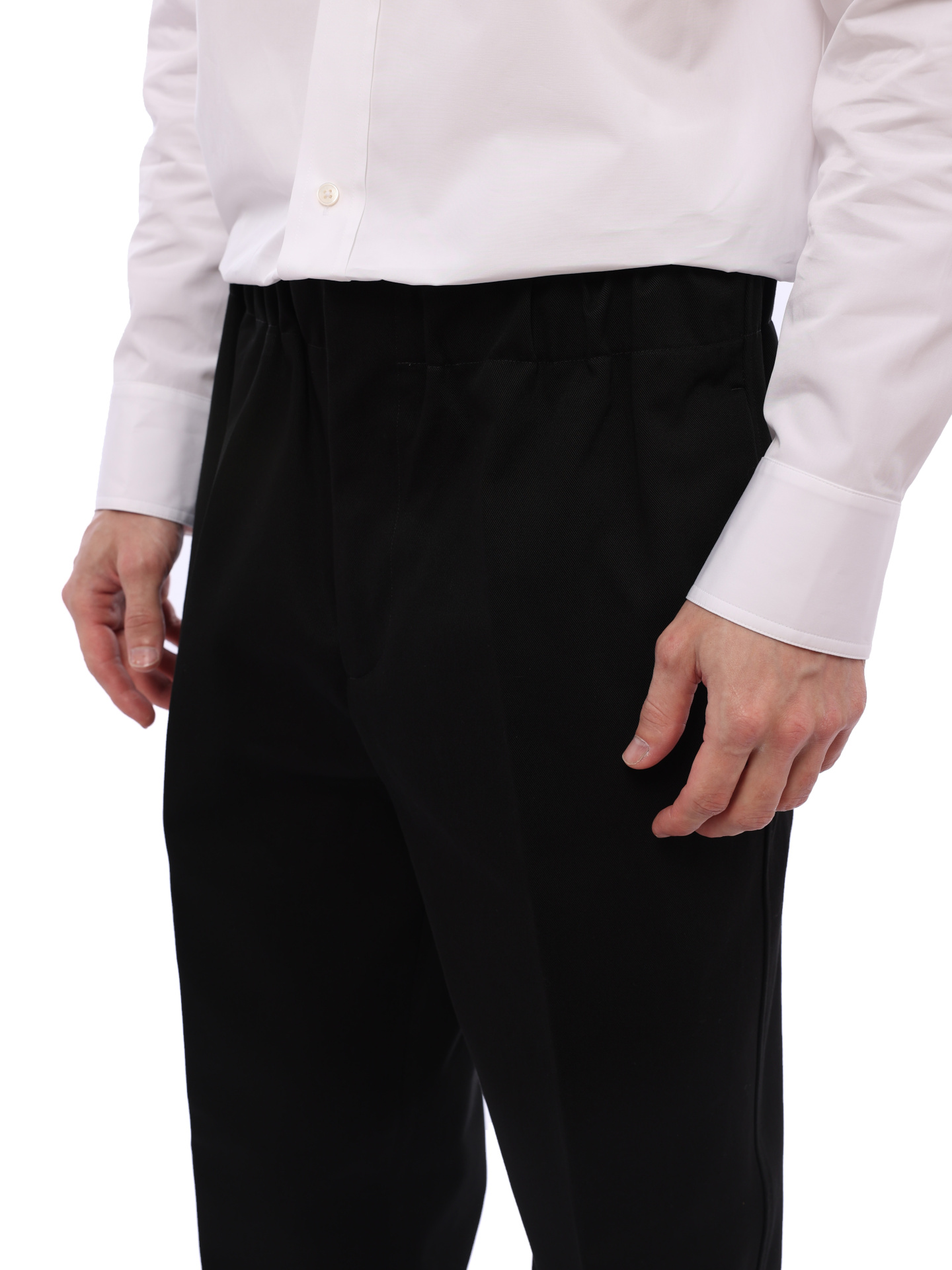 Брюки хлопковые черные прямого кроя со стрелками — купить в интернет-магазине Verdistore