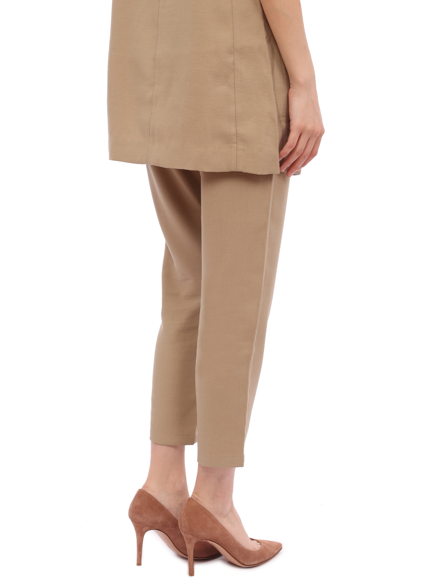 Брюки Armani Exchange 3RYP10 YN6KZ 1780 бежевые женские на завышенной талии — купить в интернет-магазине Verdistore