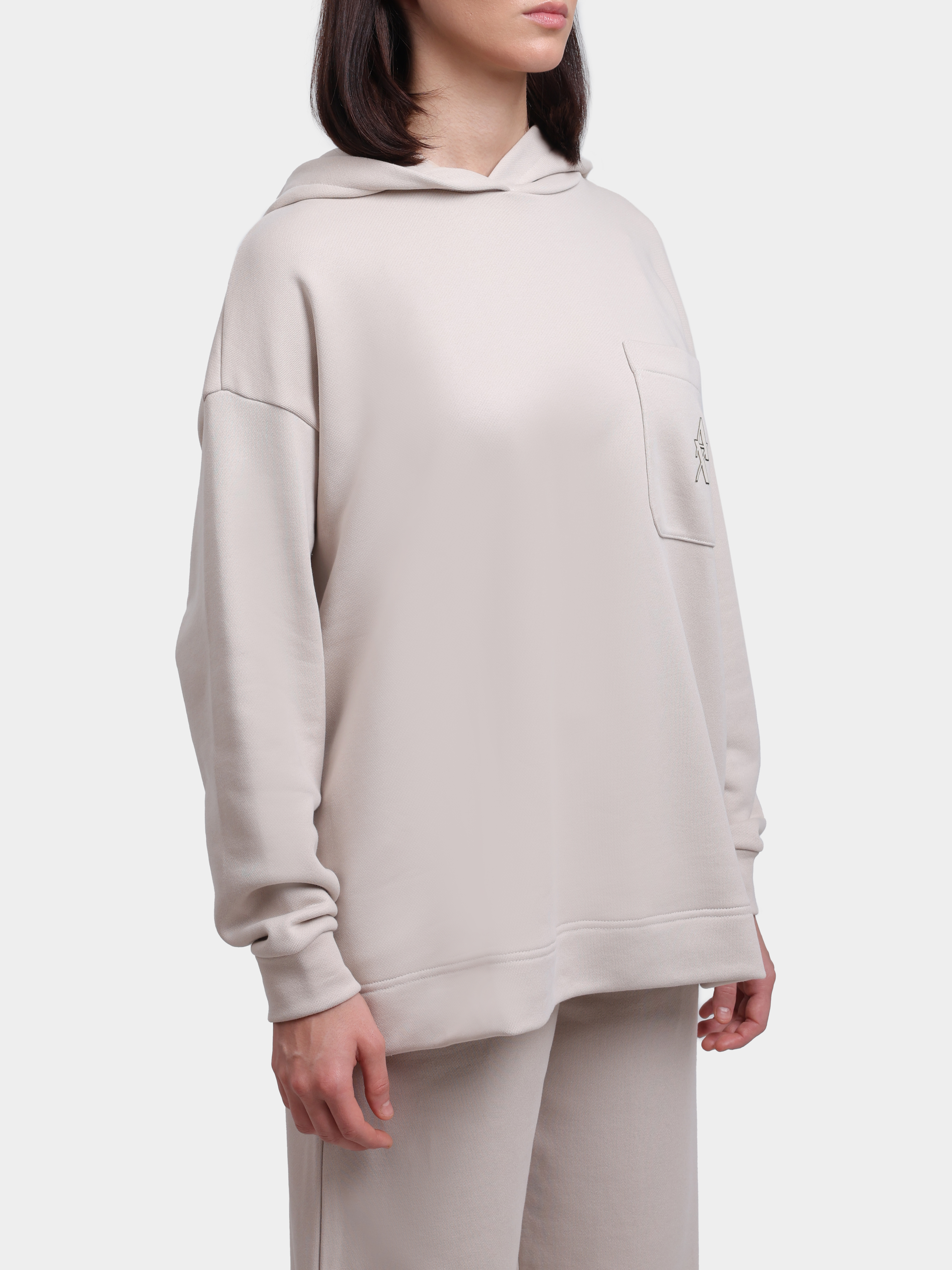 Худи A|X XW002403 AF25528 U1039 бежевое женское с внешним карманом — купить в интернет-магазине Verdistore