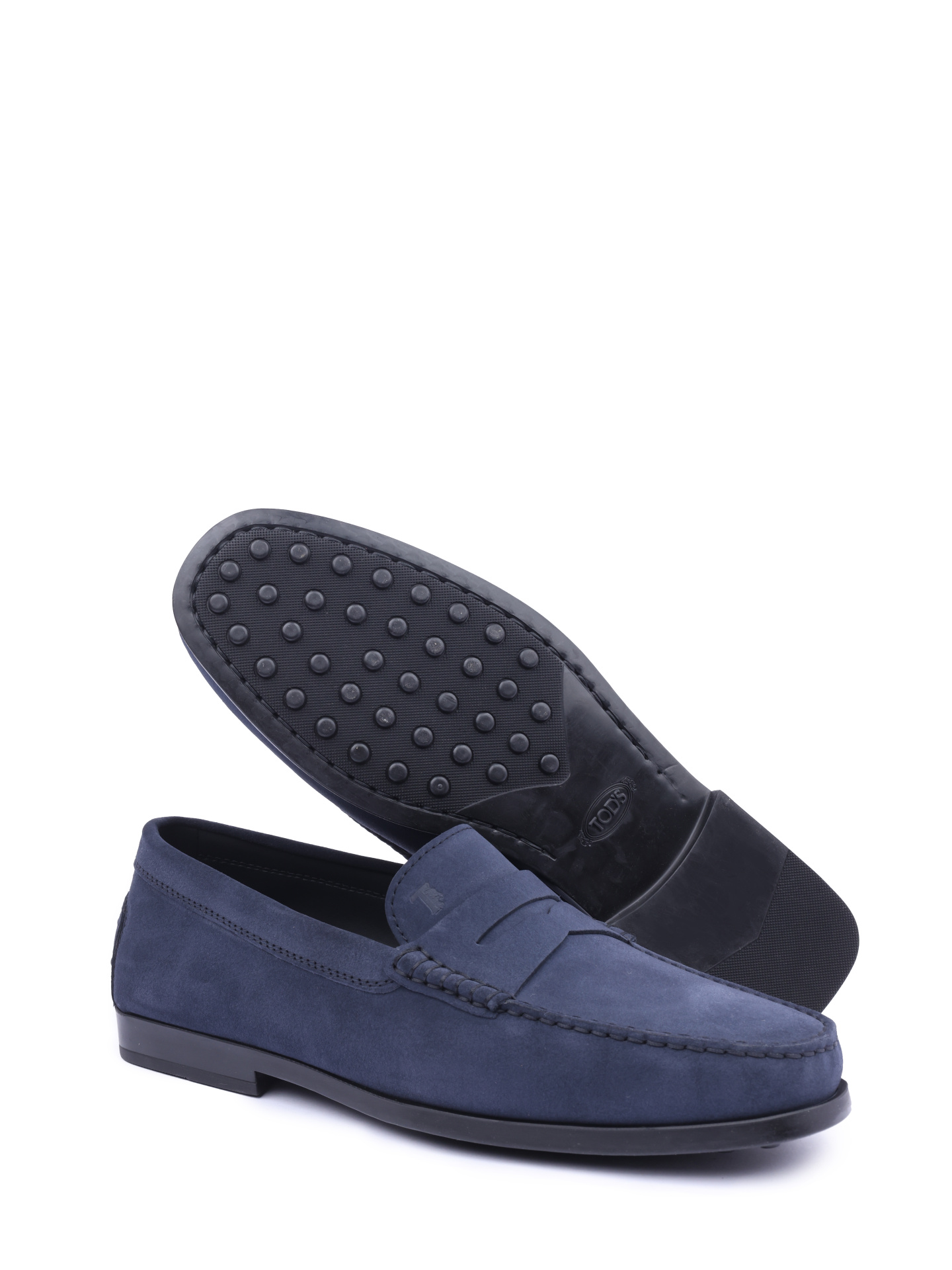 Лоферы темно-синие замшевые на каблуке — купить в интернет-магазине Verdistore