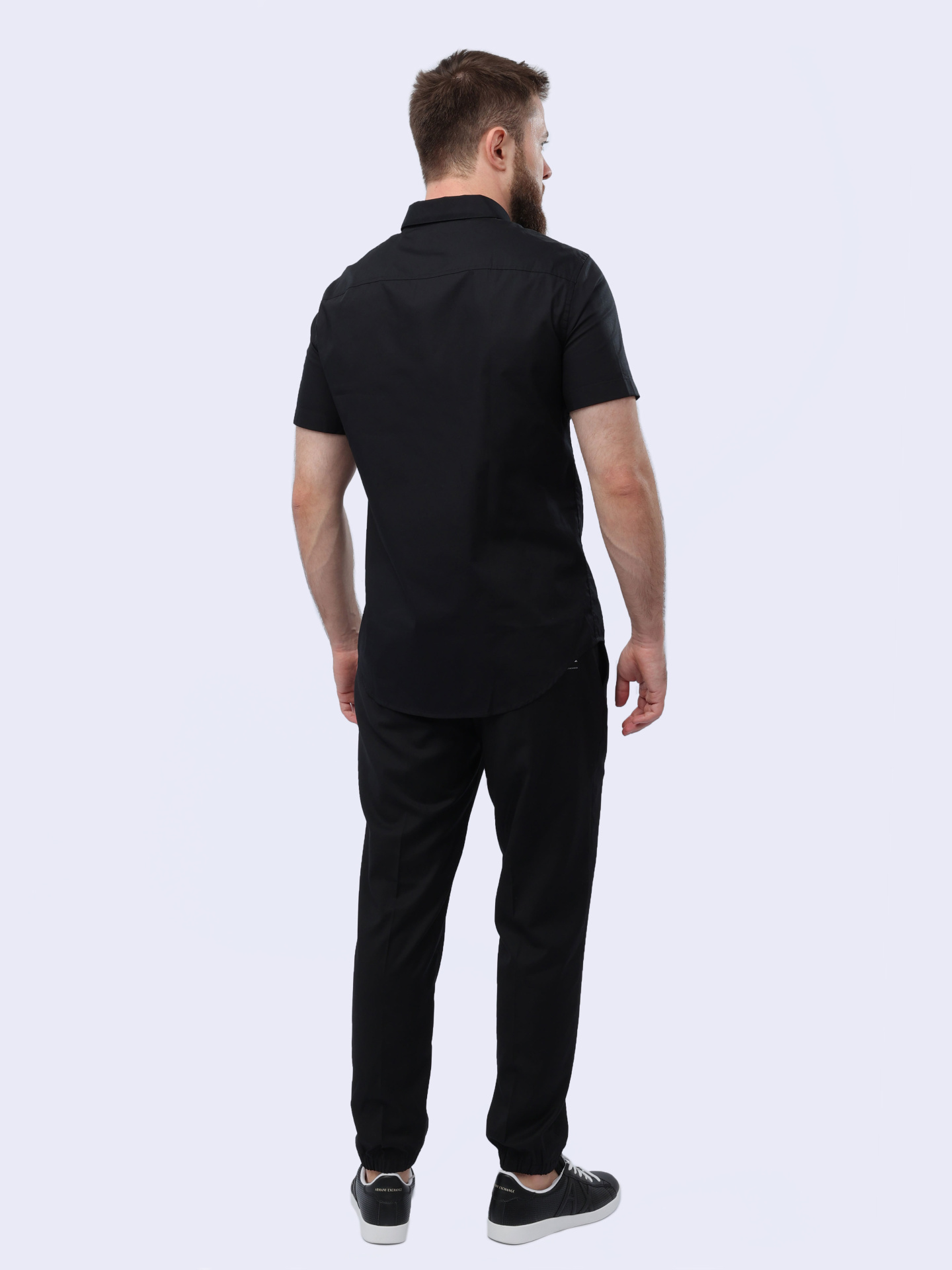 Рубашка Armani Exchange 3DZC27 ZNXLZ 1200 черная мужская с логотипом — купить в интернет-магазине Verdistore
