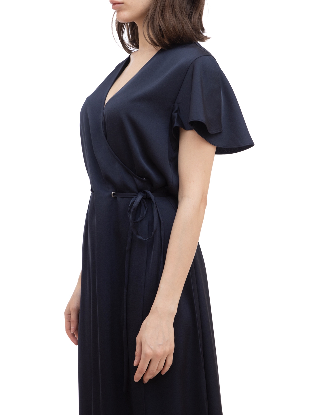 Платье Armani Exchange 3KYA17 темно-синее женское на запах — купить в интернет-магазине Verdistore