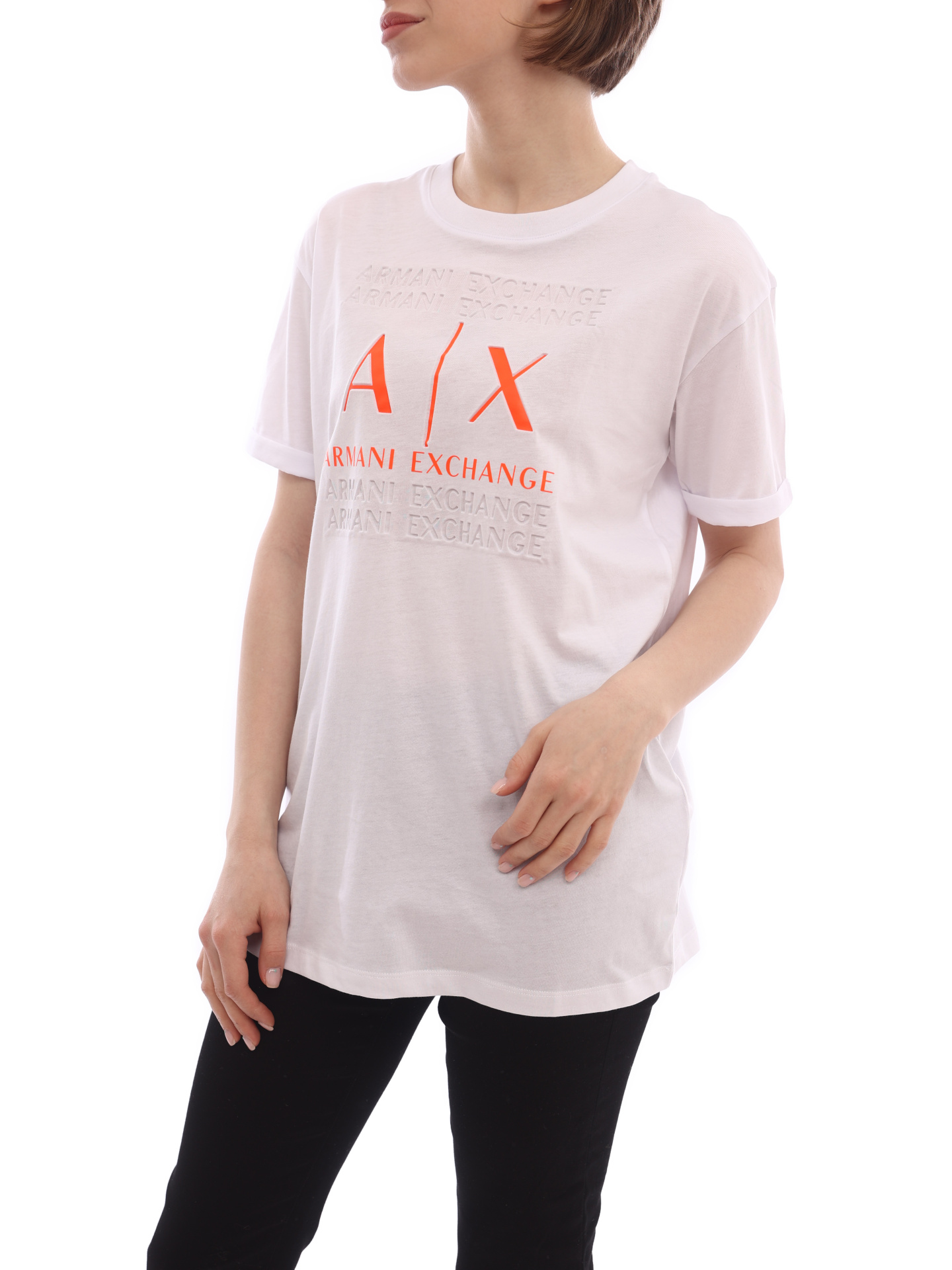 Футболка Armani Exchange 3LYTAH YJ3RZ 1000 белая женская с логотипом — купить в интернет-магазине Verdistore