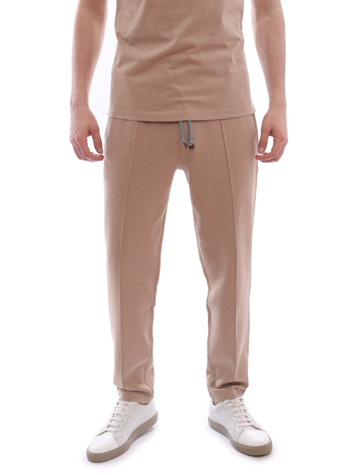 Брюки Brunello Cucinelli M0T313212G C6424 бежевые мужские со стрелкой — купить в интернет-магазине Verdistore