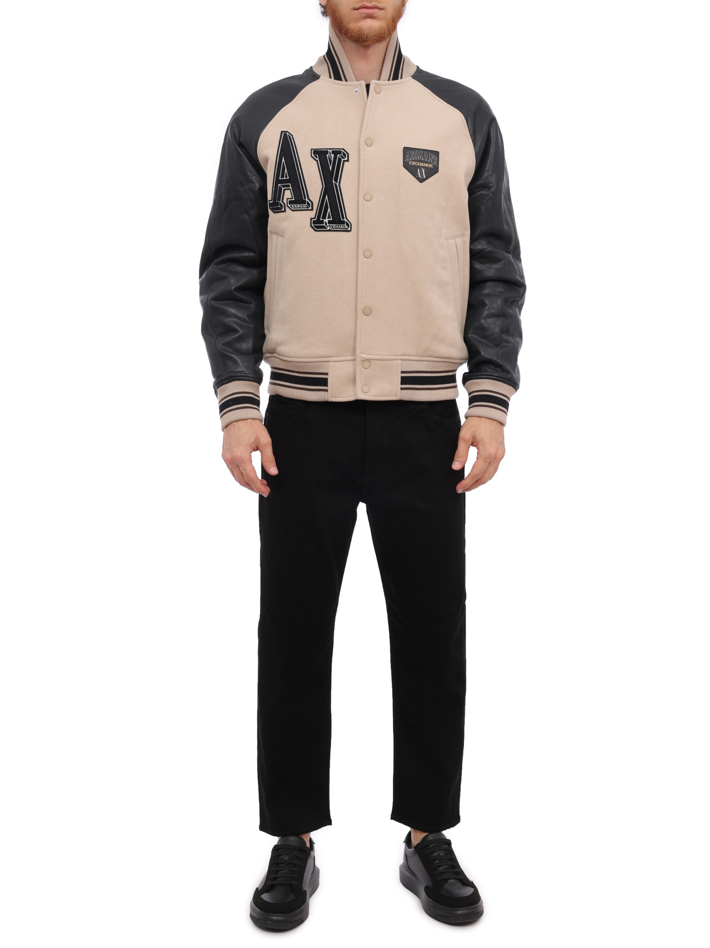 Бомбер Armani Exchange 6RZB21 ZNIKZ 49AJ молочный мужской из шерсти — купить в интернет-магазине Verdistore